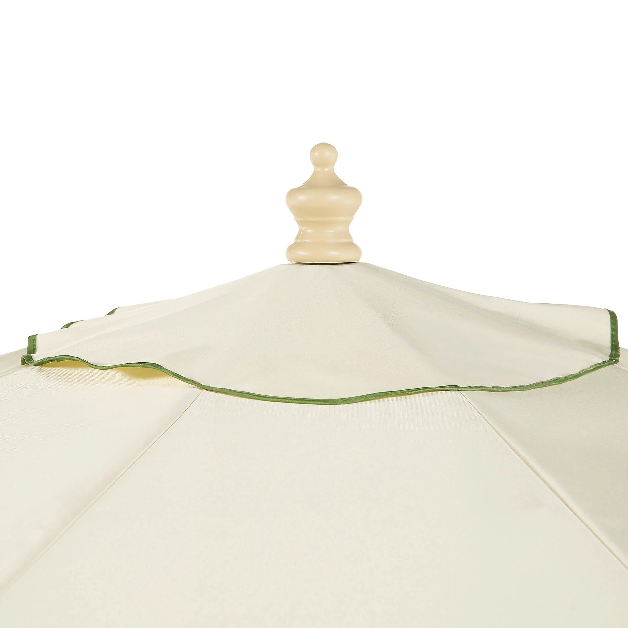 Beige 2.6M Octagonal Crank and Tilt Parasol with Grass Green Scalloped Edge - Image 10