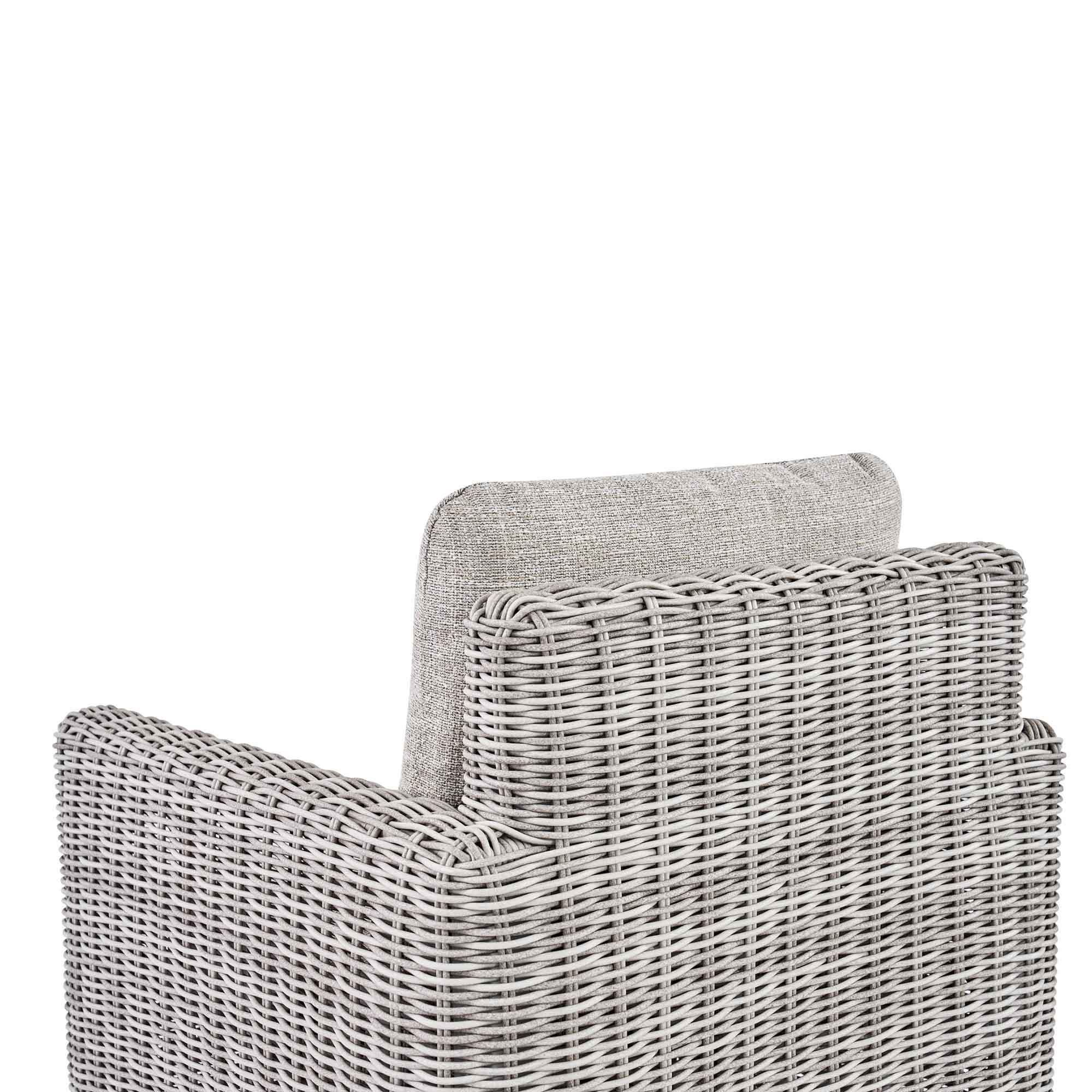 Bellagio Round Wicker Bistro Set with Rising Side Table, Light Grey - Image 14