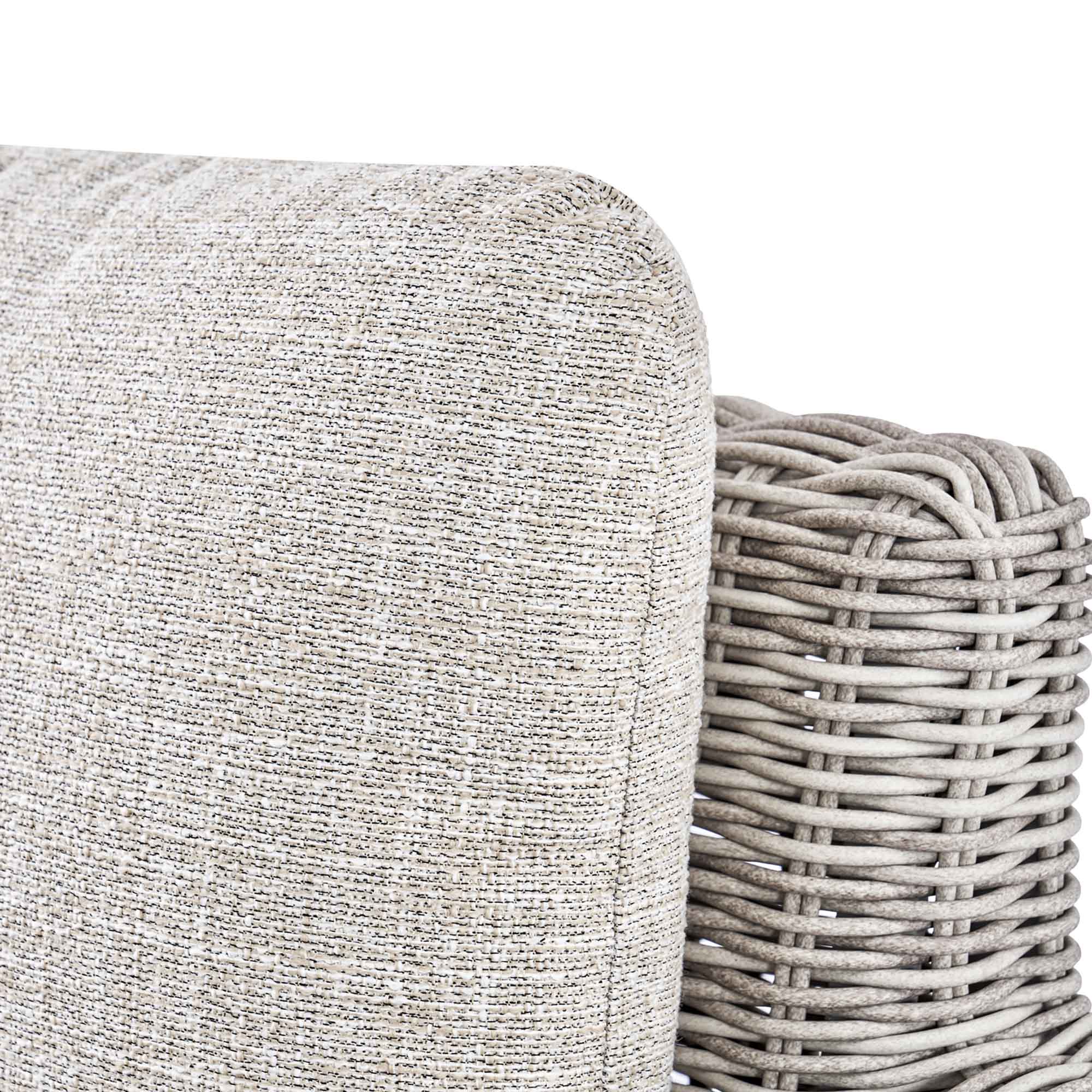 Bellagio Round Wicker Bistro Set with Rising Side Table, Light Grey - Image 9