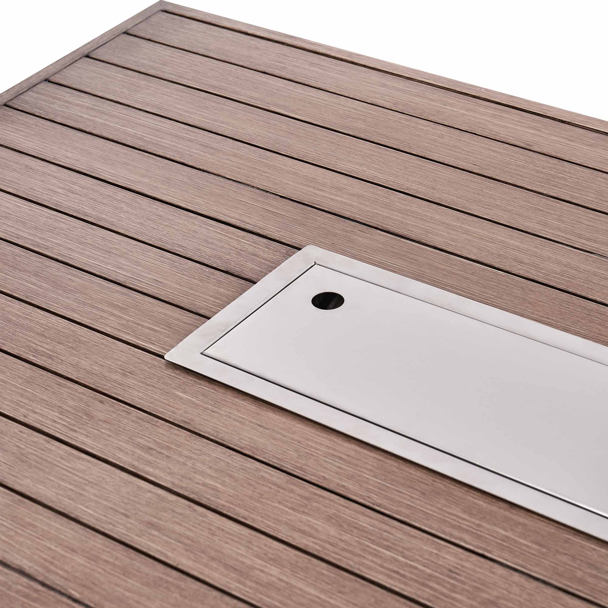 Bellagio Round Wicker Large Corner Casual Dining Set with Rising Firepit Table, Natural - Image 19