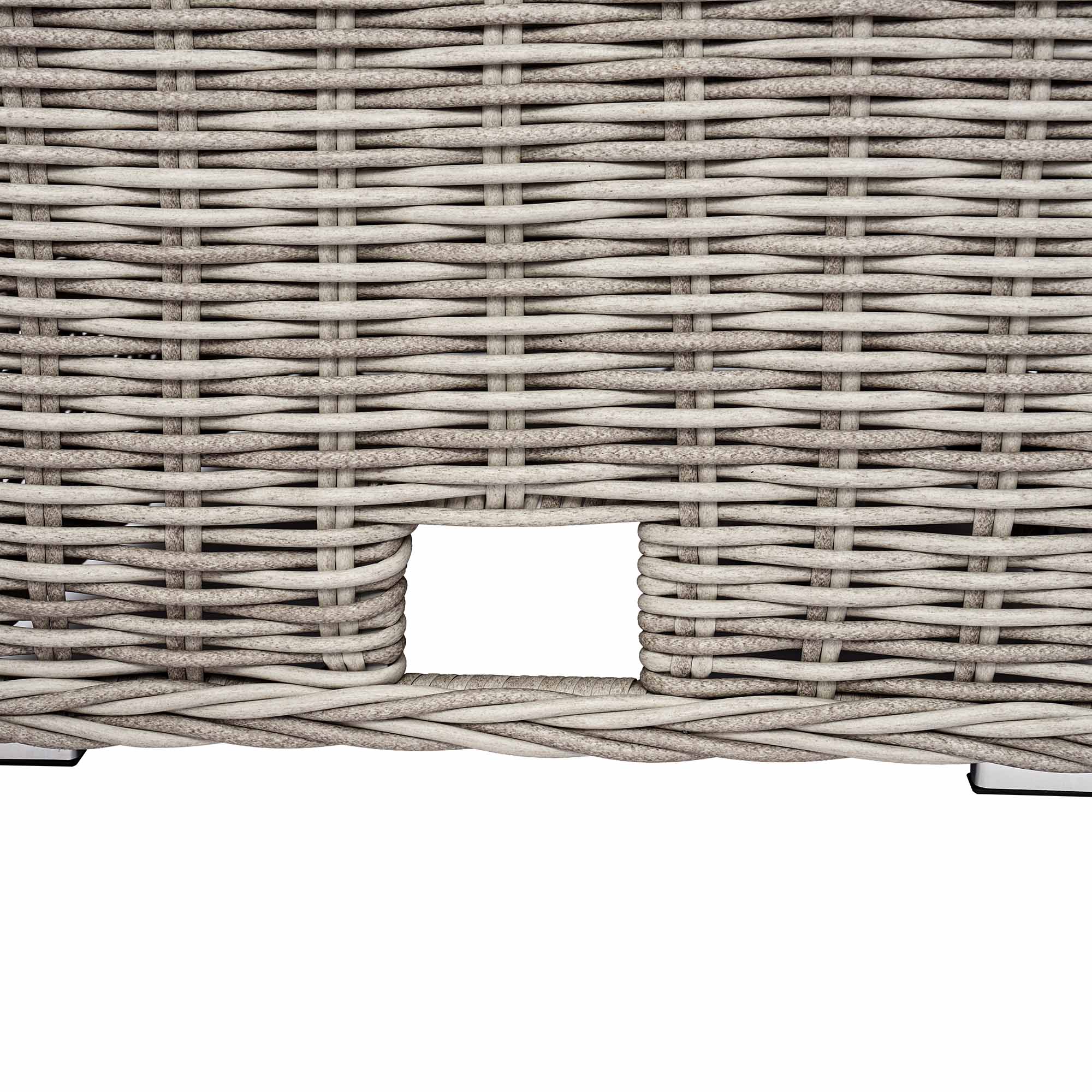 Bellagio Round Wicker Large Corner Casual Dining Set with Rising Table, Light Grey - Image 13