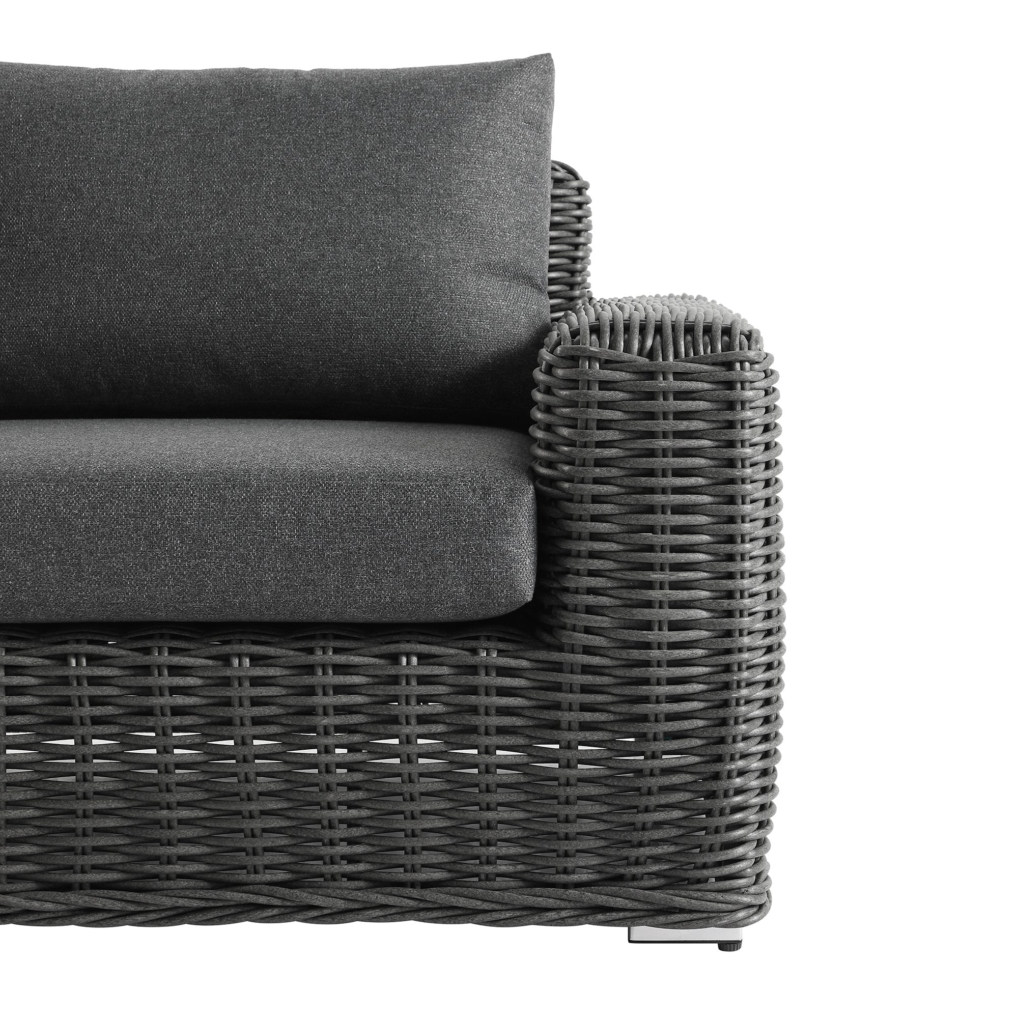 Bellagio Round Wicker Outdoor 1-Seater Sofa, Dark Grey - Image 12