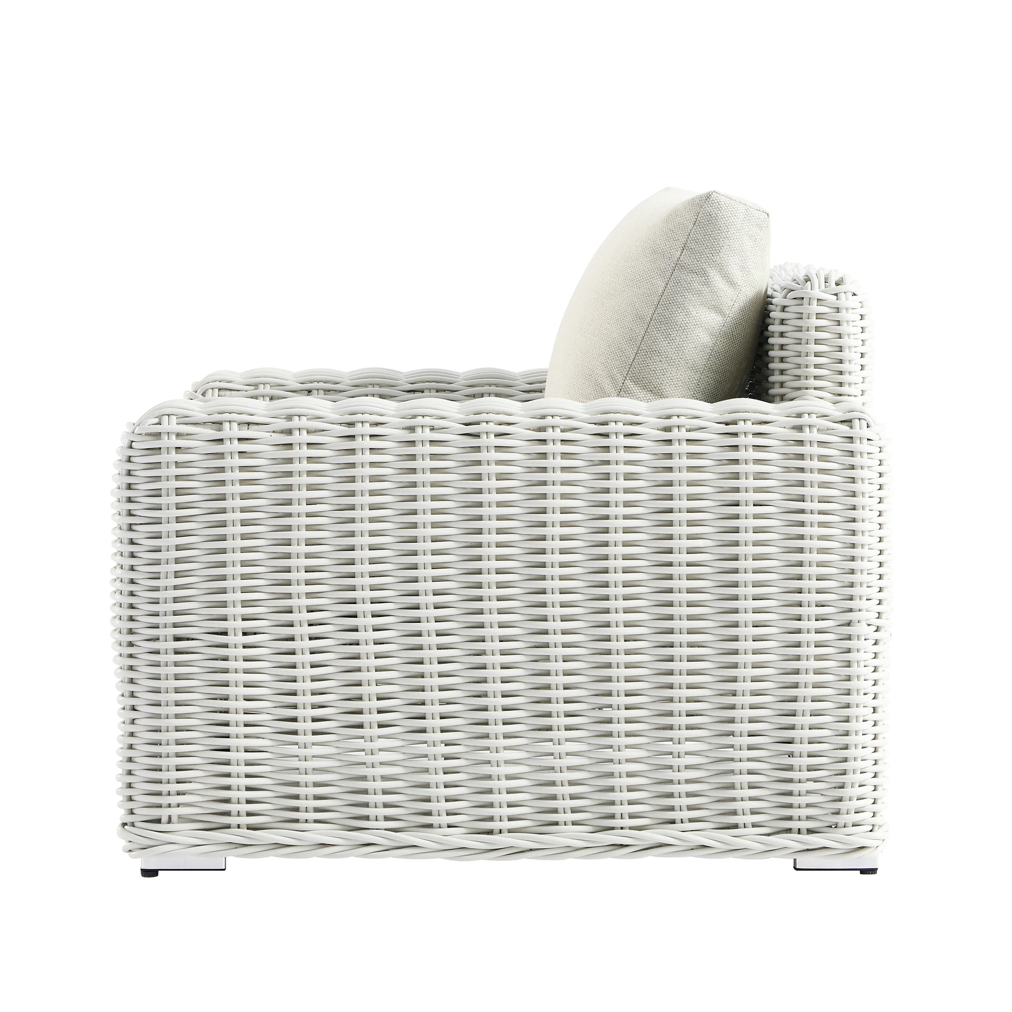 Bellagio Round Wicker Outdoor 1-Seater Sofa, White - Image 5