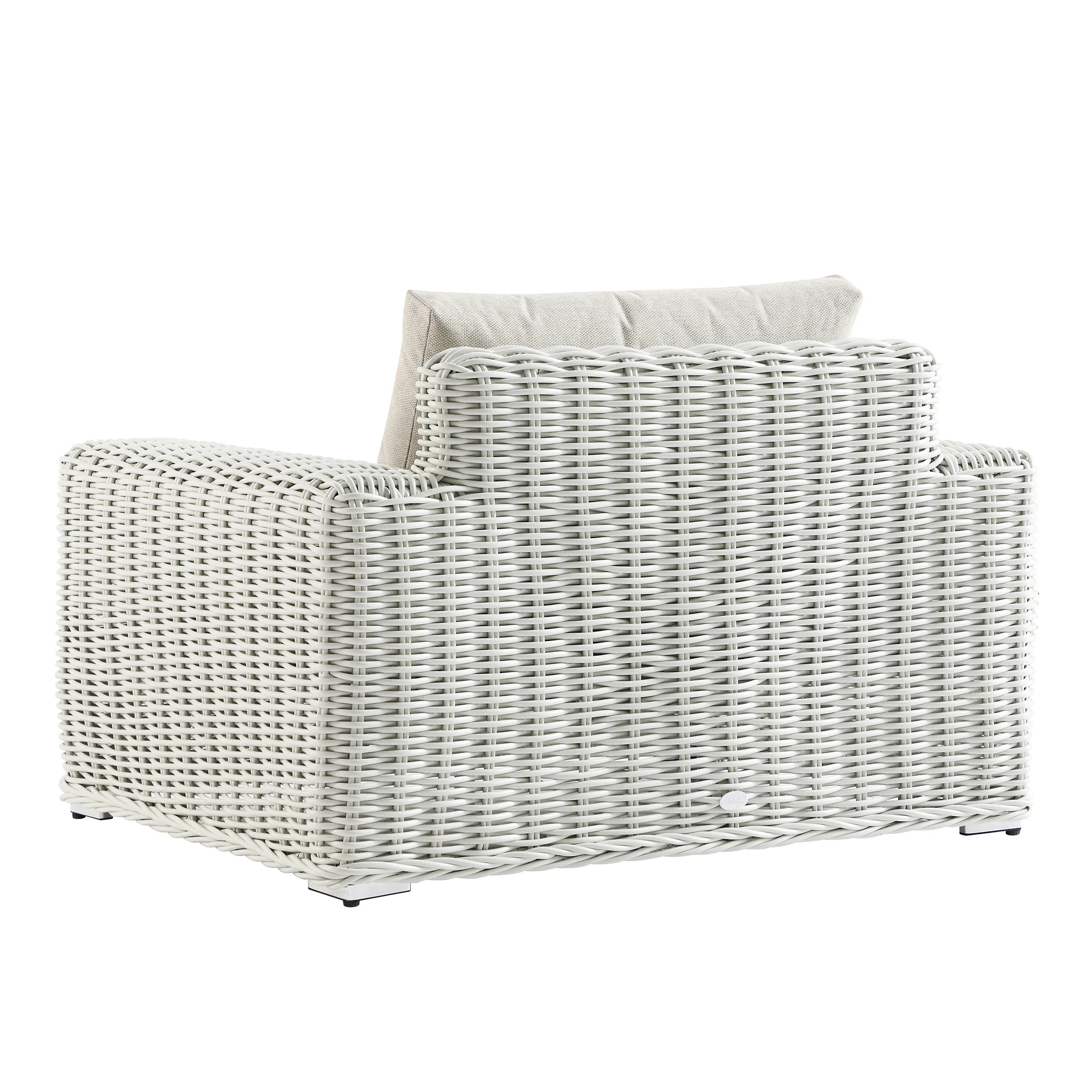 Bellagio Round Wicker Outdoor 1-Seater Sofa, White - Image 6