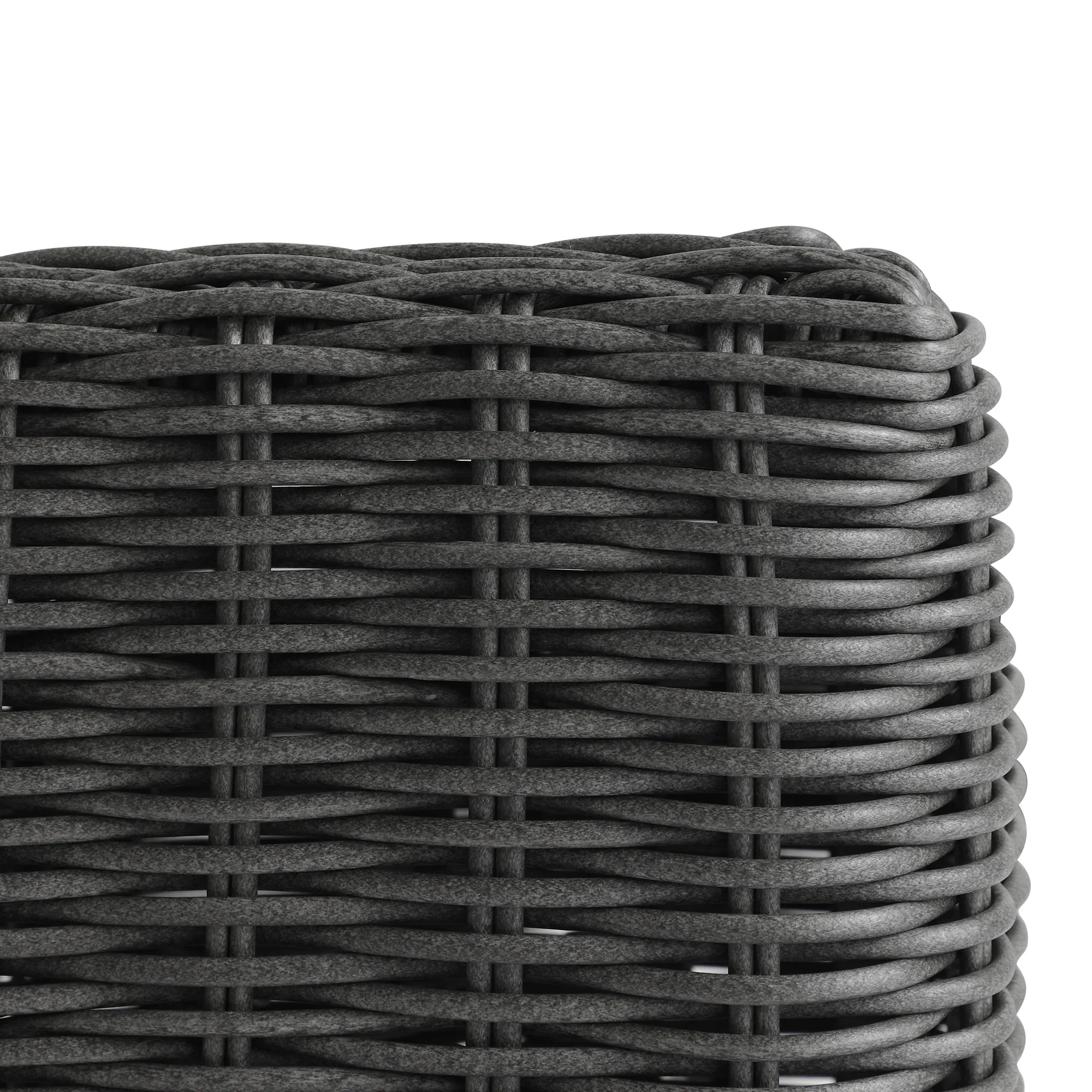 Bellagio Round Wicker Outdoor Side Table, Dark Grey - Image 7