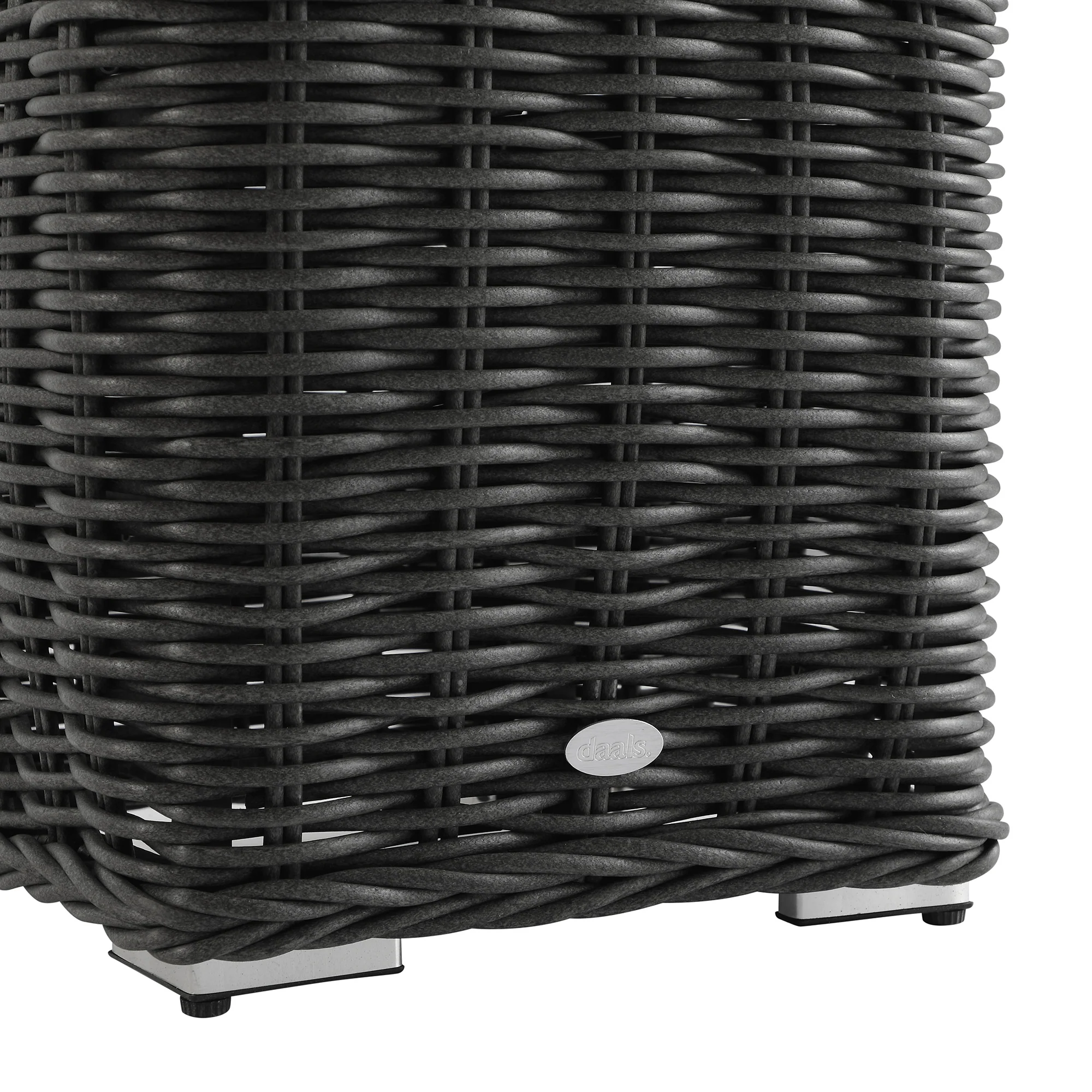 Bellagio Round Wicker Outdoor Side Table, Dark Grey - Image 8