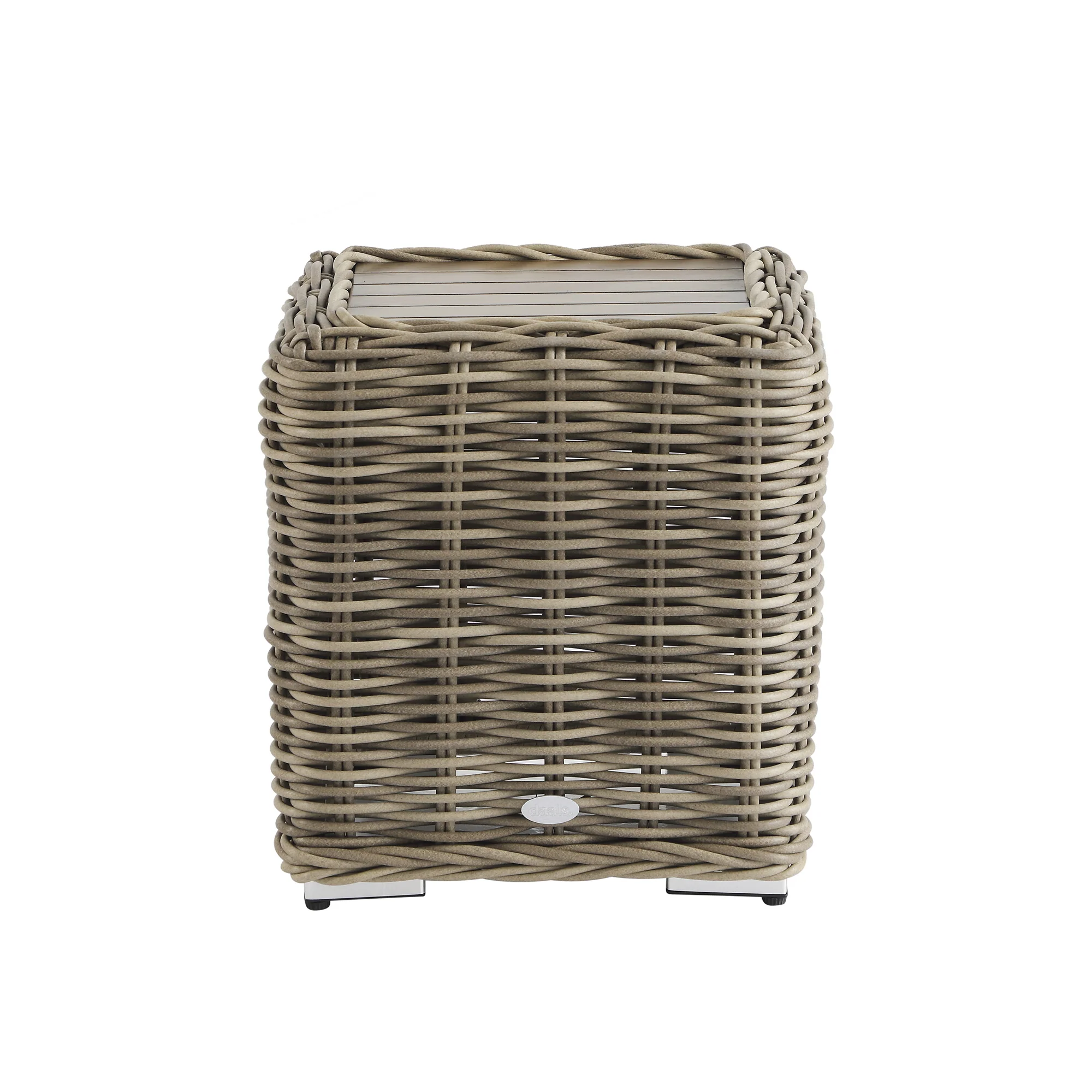 Bellagio Round Wicker Outdoor Side Table, Natural - Image 4