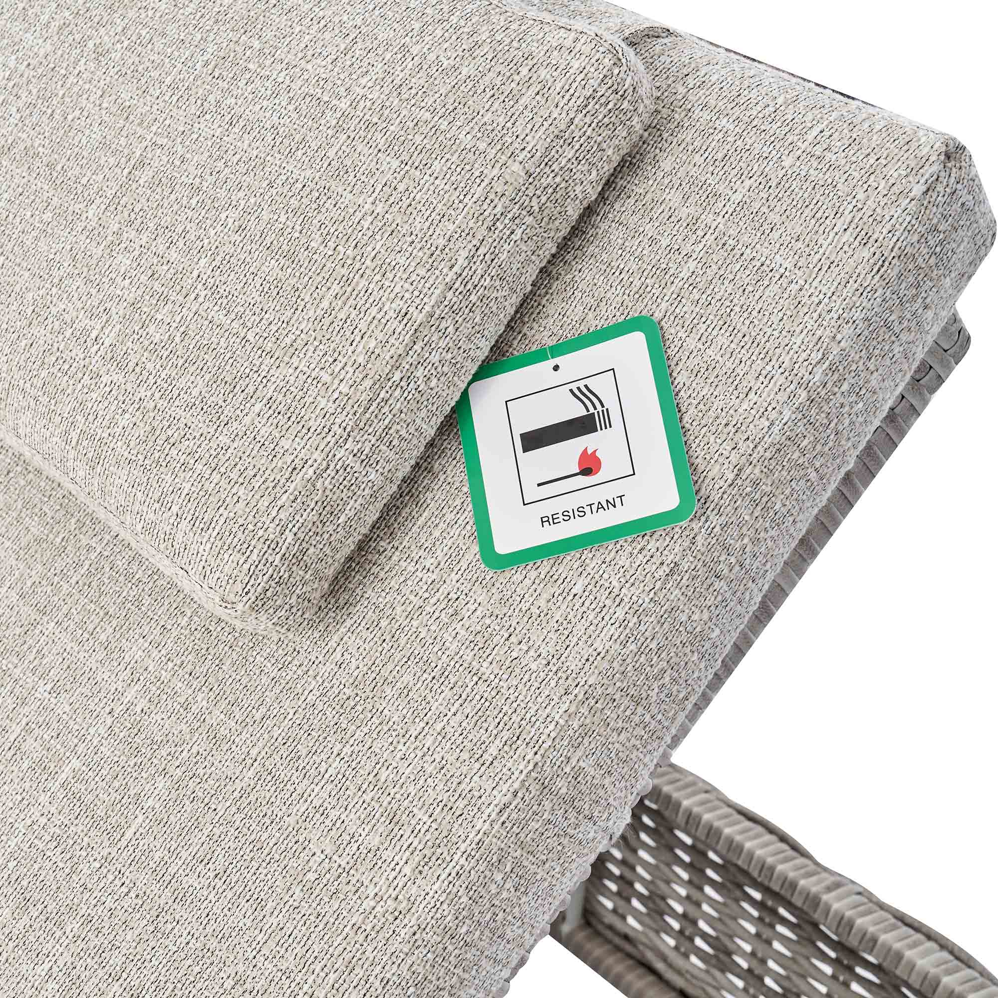 Bellagio Round Wicker Sun Lounger with Headrest, Light Grey - Image 8