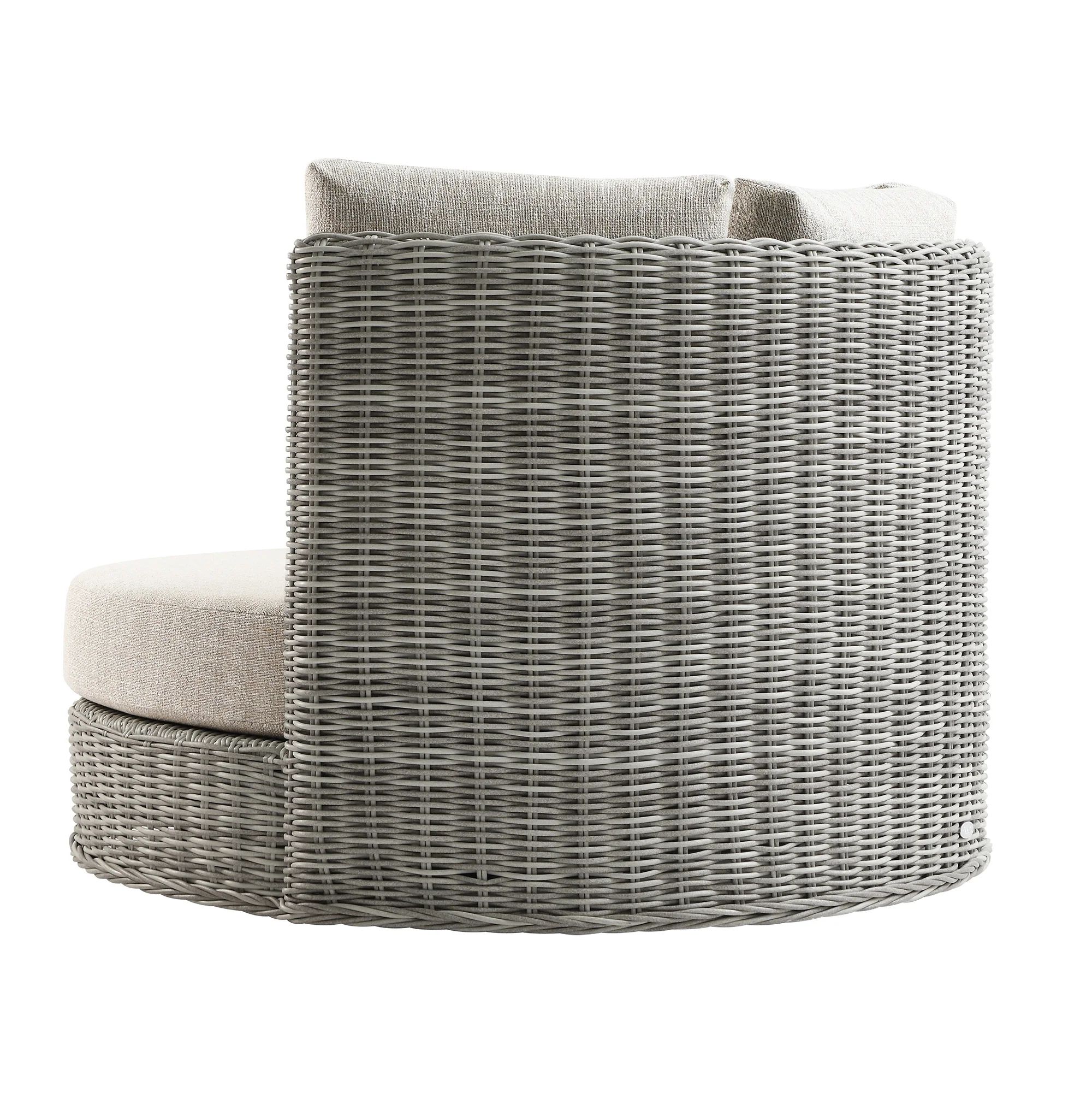 Bellagio Round Wicker Swivel Daybed, Light Grey - Image 6
