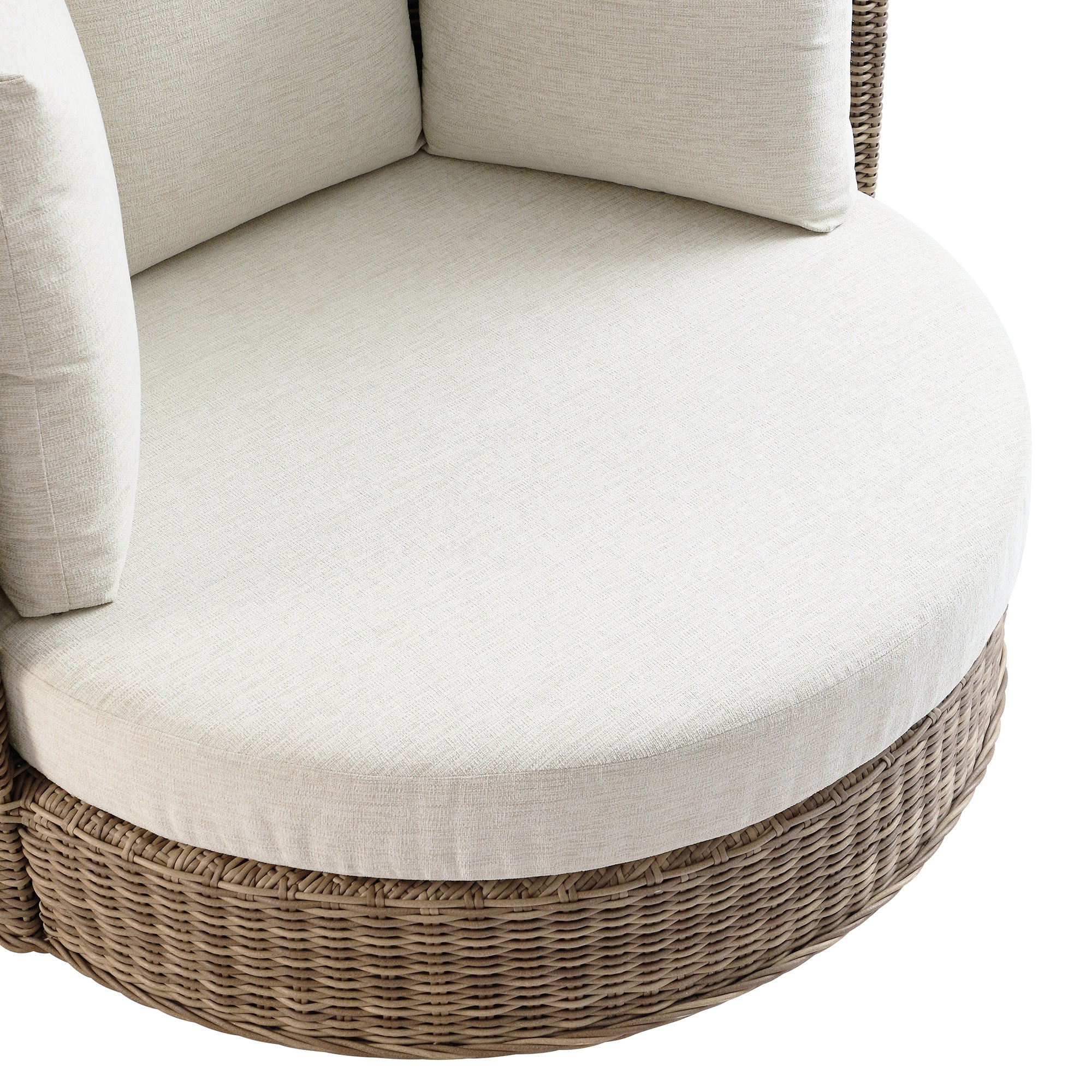 Bellagio Round Wicker Swivel Daybed, Natural - Image 16