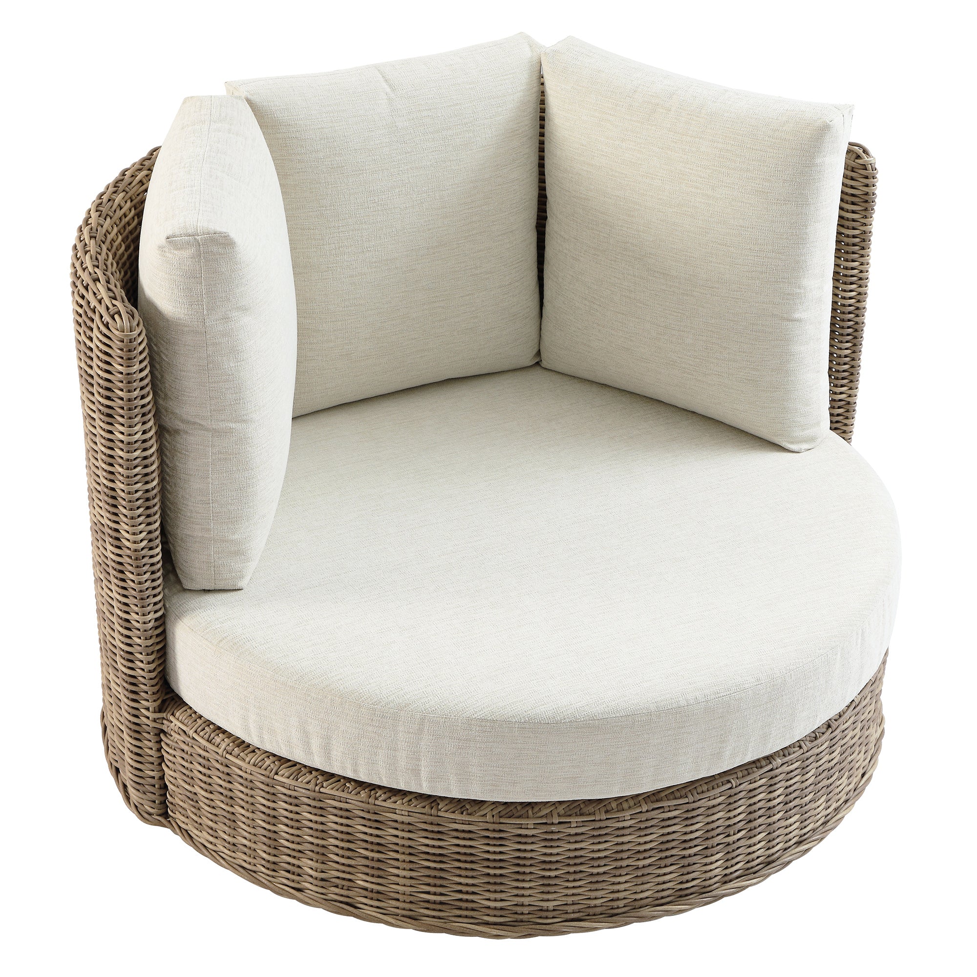 Bellagio Round Wicker Swivel Daybed, Natural - Image 8