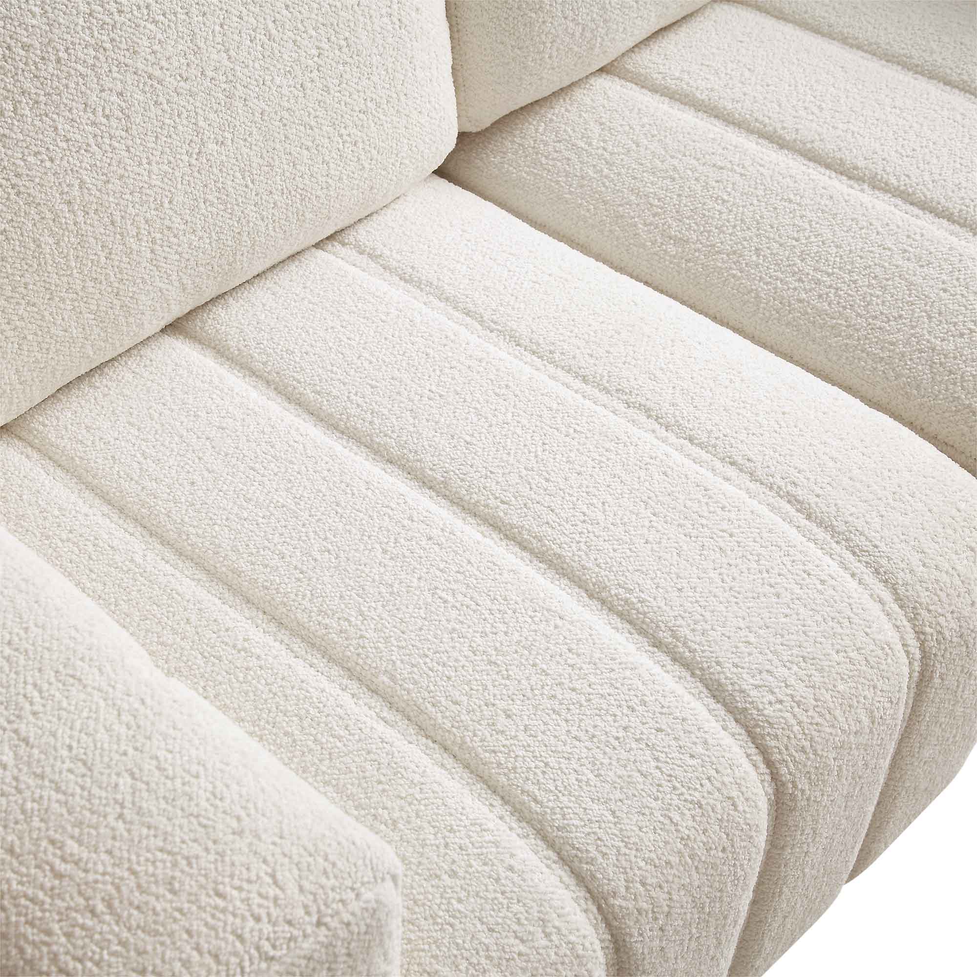 Belsize Beige Boucle Sofa with Wooden Base, 2-Seater - Image 11