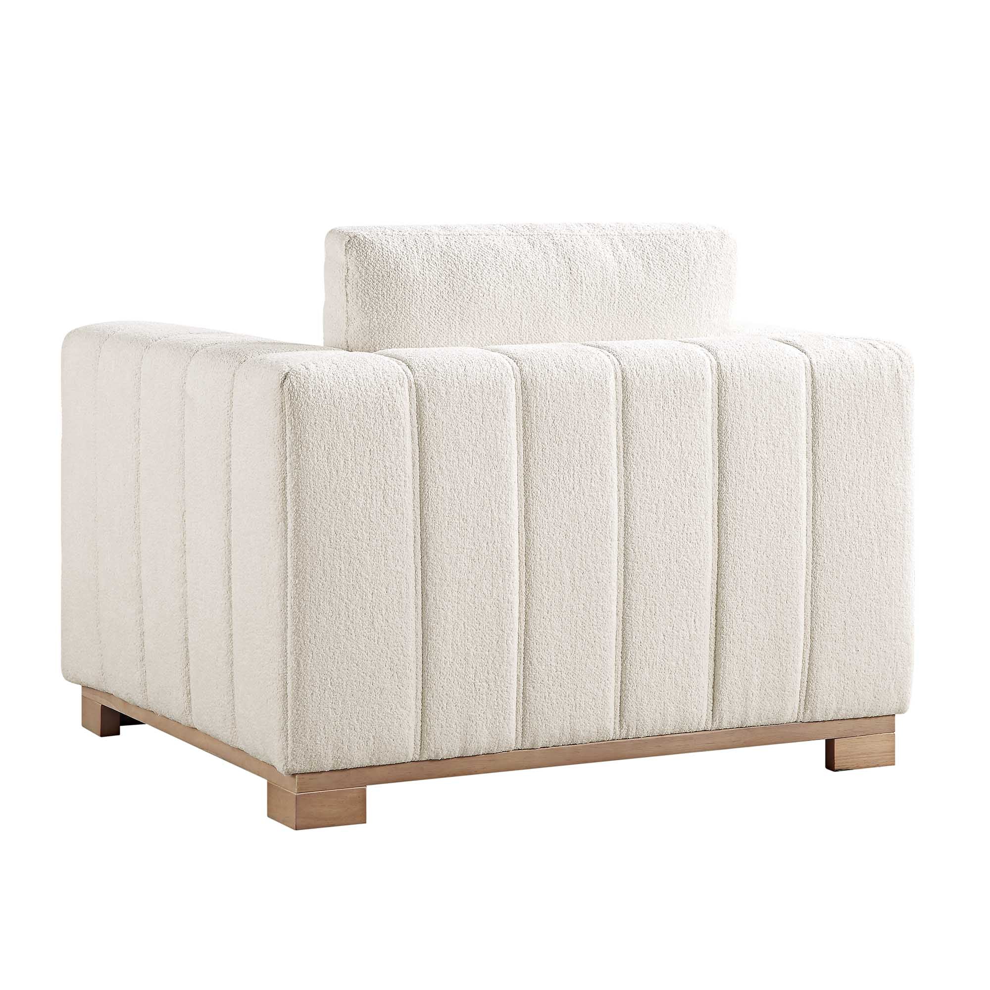 Belsize Beige Boucle Sofa with Wooden Base, 1-Seater - Image 11