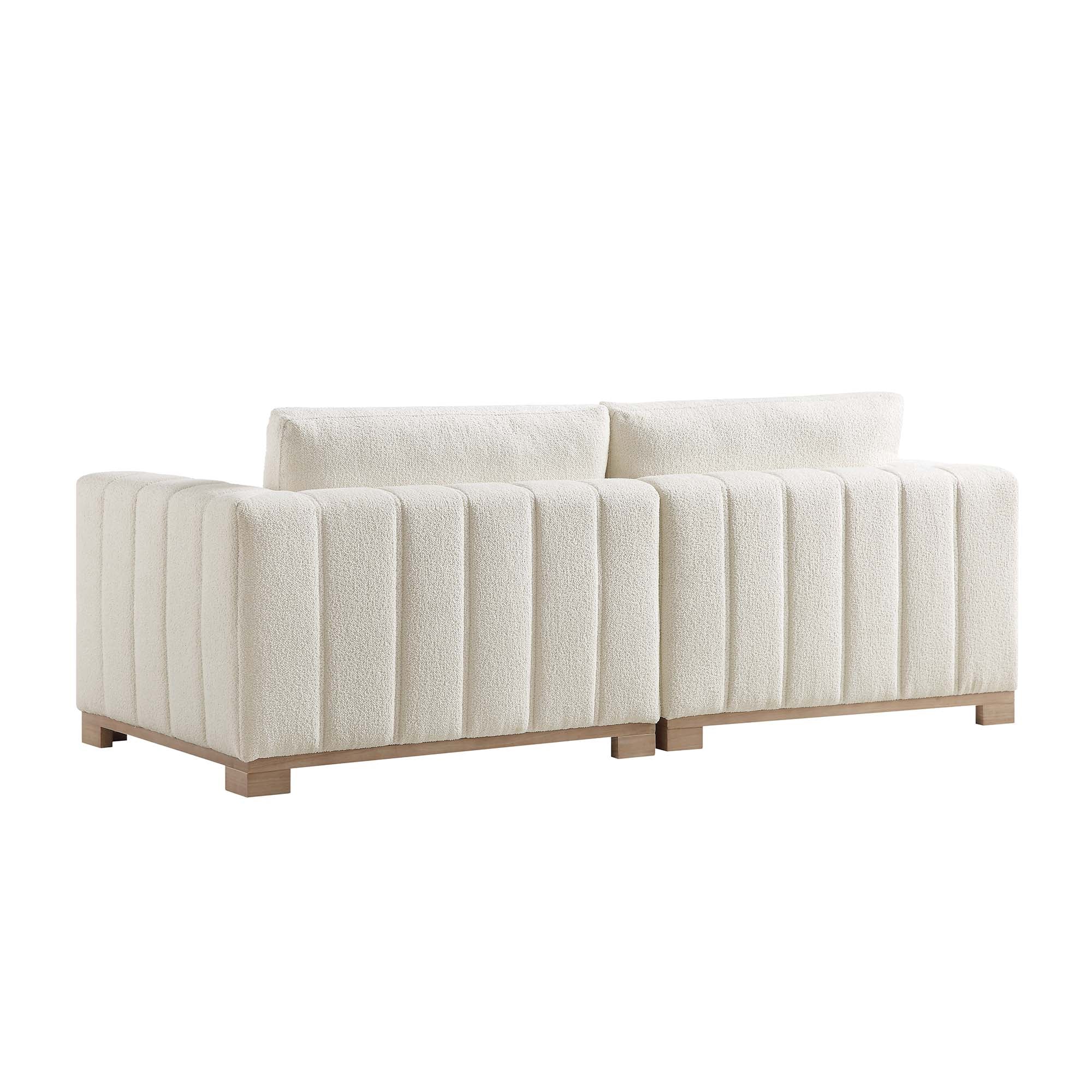 Belsize Beige Boucle Sofa with Wooden Base, 3-Seater - Image 8