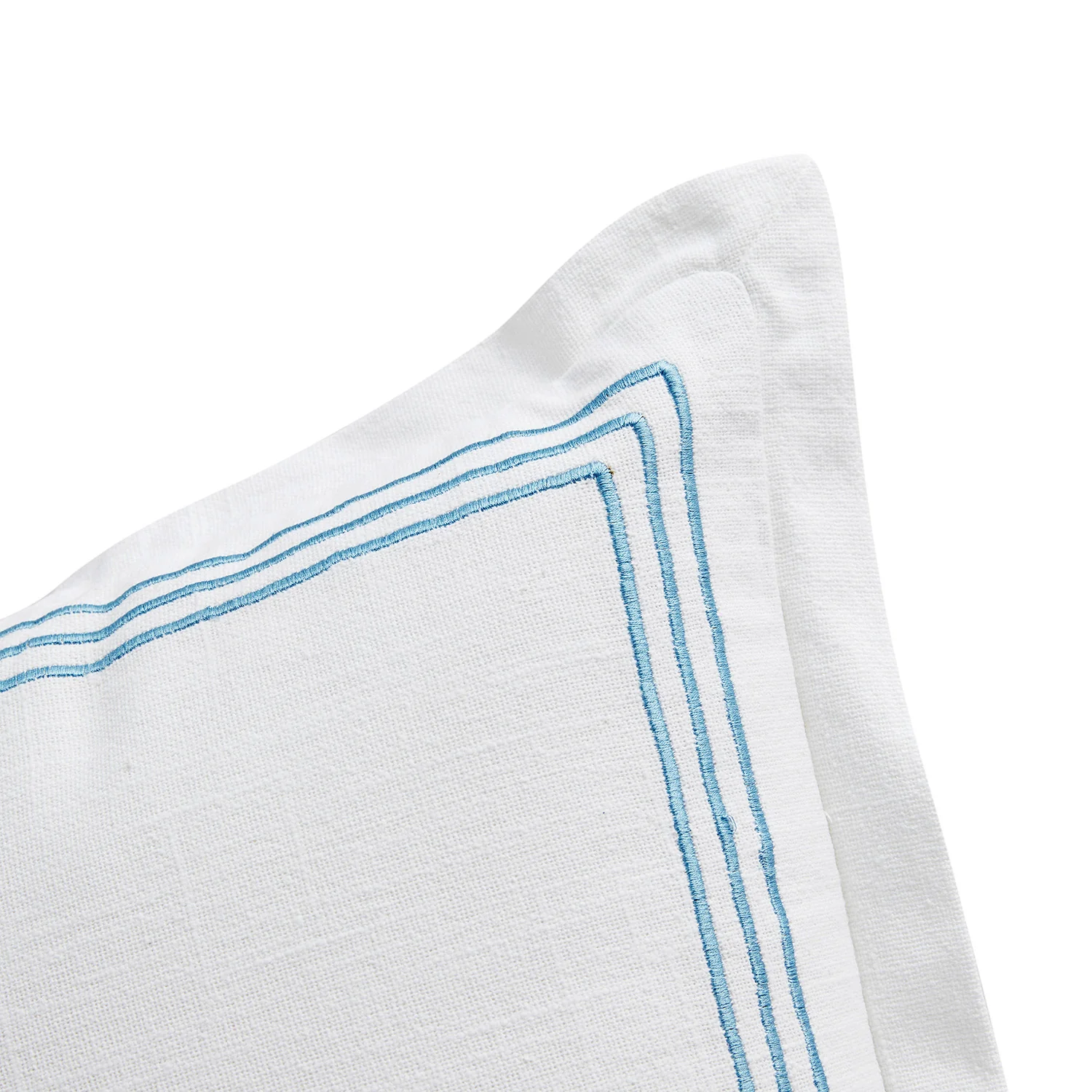 Belvedere Royal Blue Cord Embroidered Cotton Cushion - Image 4
