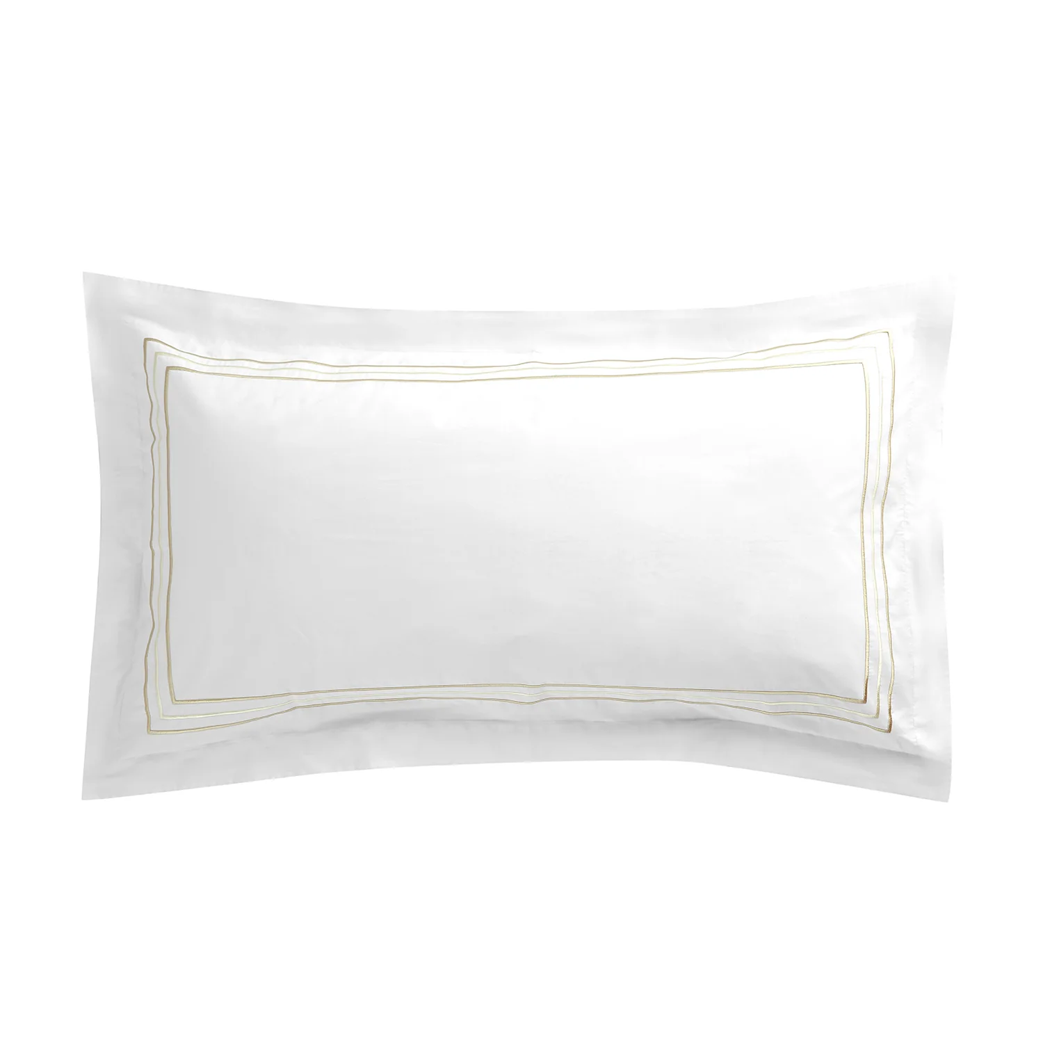 Belvedere Champagne Gold Cord Embroidered 300 Thread Count Cotton Percale Oxford Pillowcases - Pair - Image 4