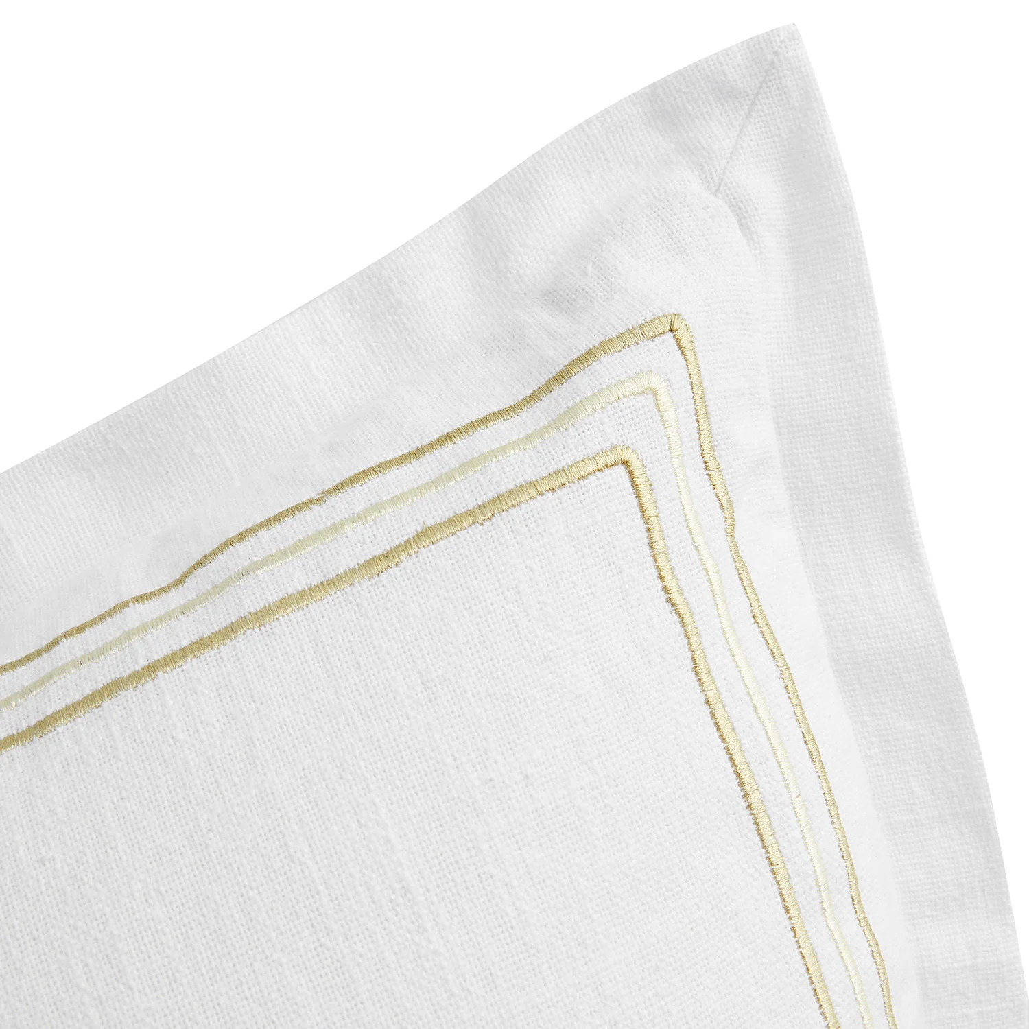 Belvedere Champagne Gold Cord Embroidered Cotton Cushion - Image 5