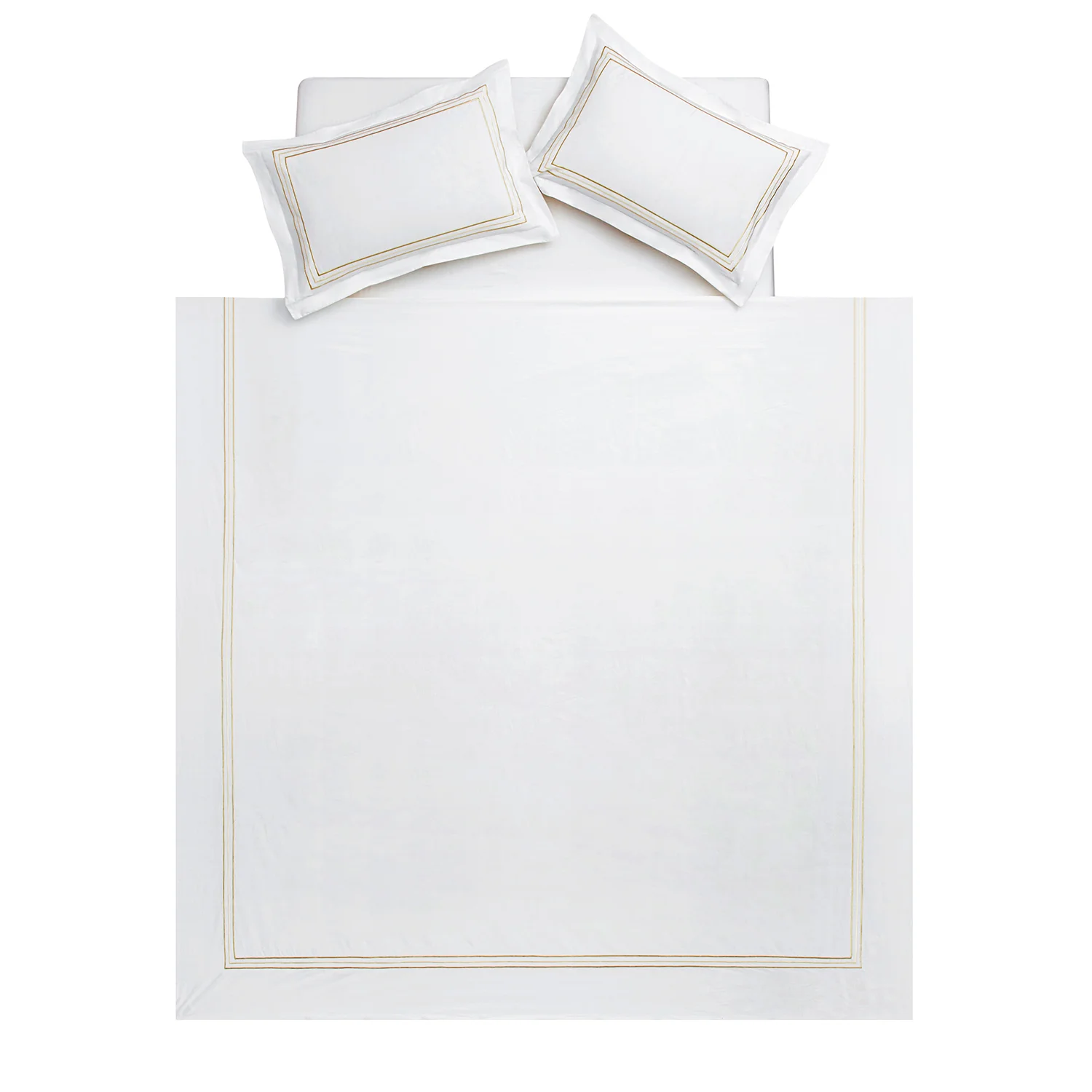 Belvedere Champagne Gold Cord Embroidered 300 Thread Count Cotton Percale Duvet Set - Image 6