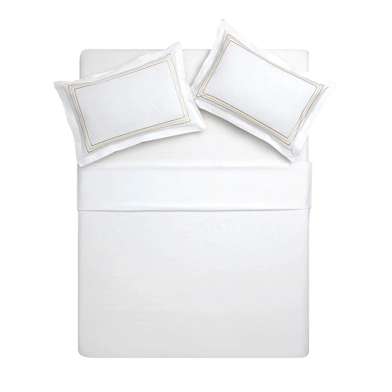Belvedere Champagne Gold Cord Embroidered 300 Thread Count Cotton Percale Duvet Set - Image 7