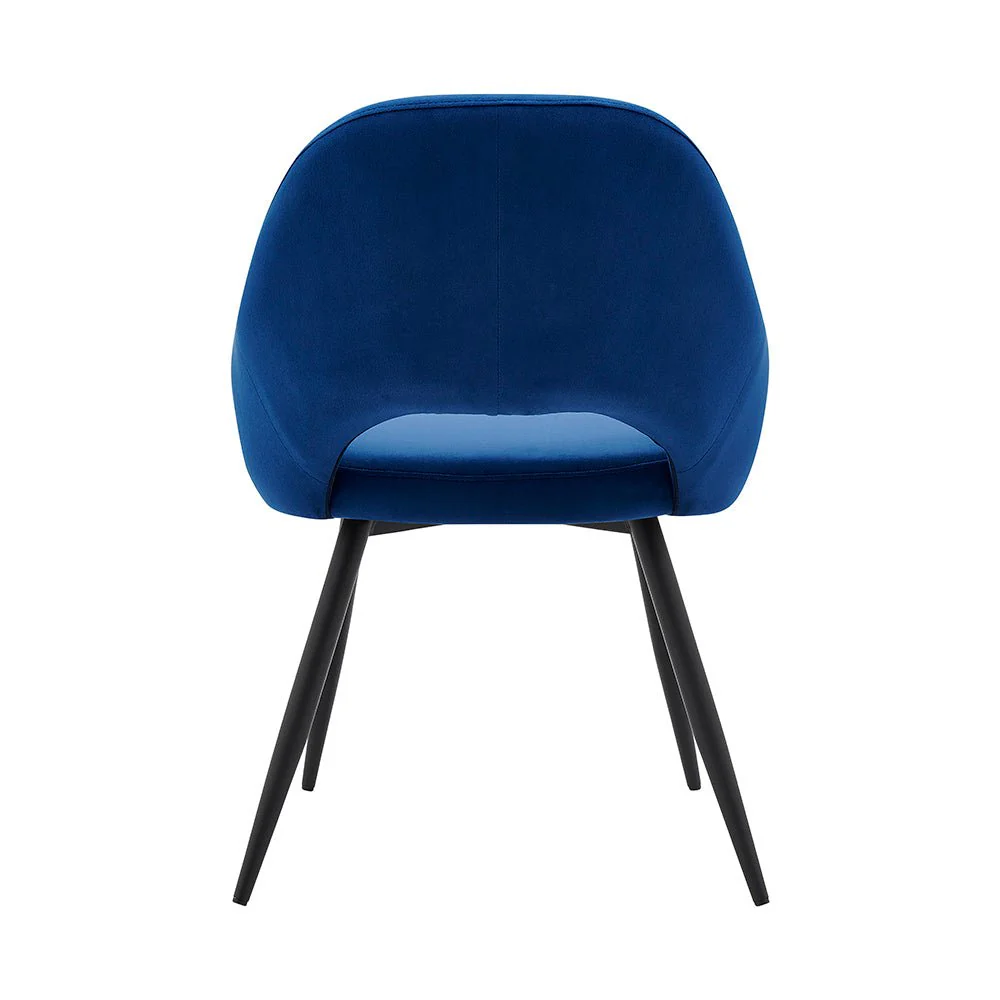Belvoir Velvet Dining Chair with Metal Legs (Blue Velvet) - Image 8