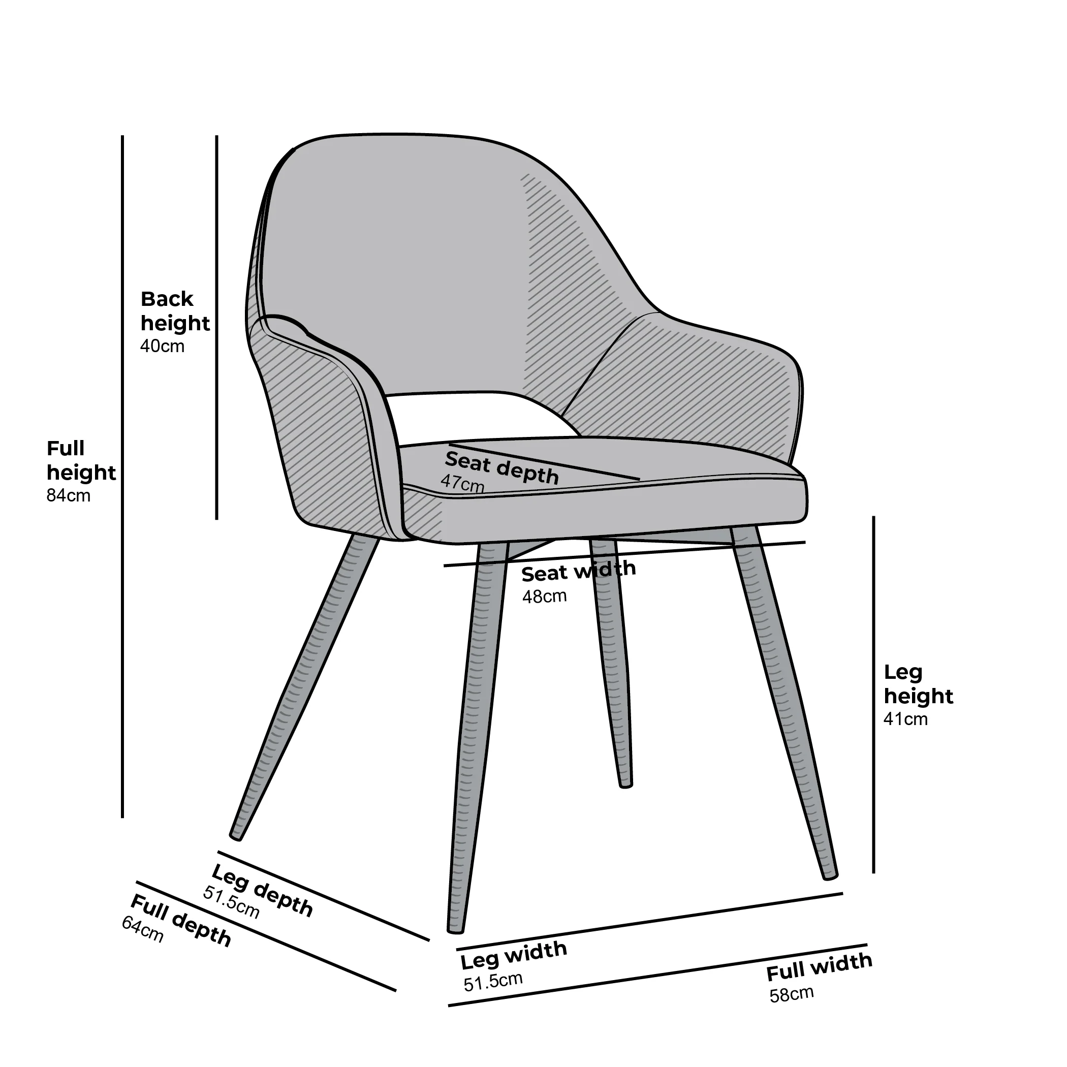 Belvoir Velvet Dining Chair with Metal Legs (Blue Velvet) - Image 6