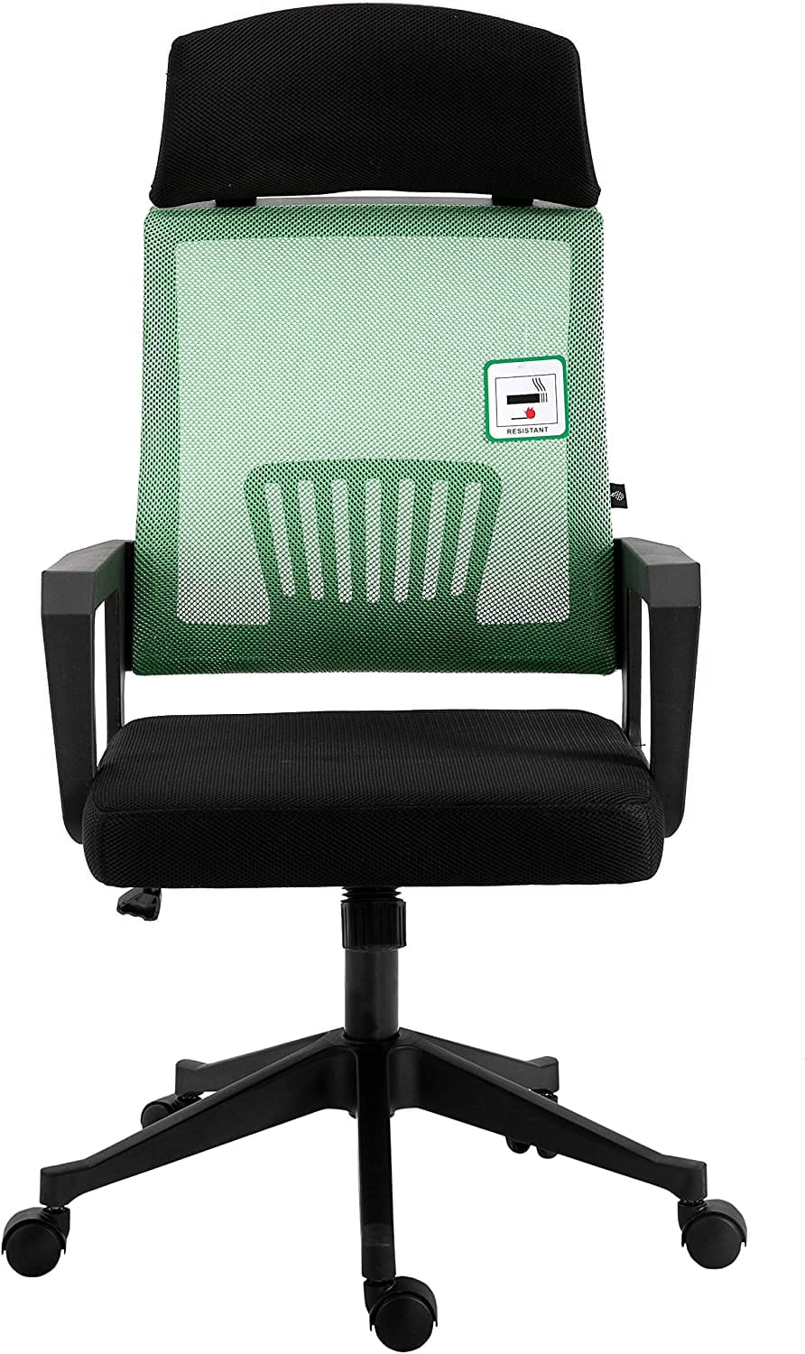 Beni Mesh Office Chair with Headrest in Green - Image 2
