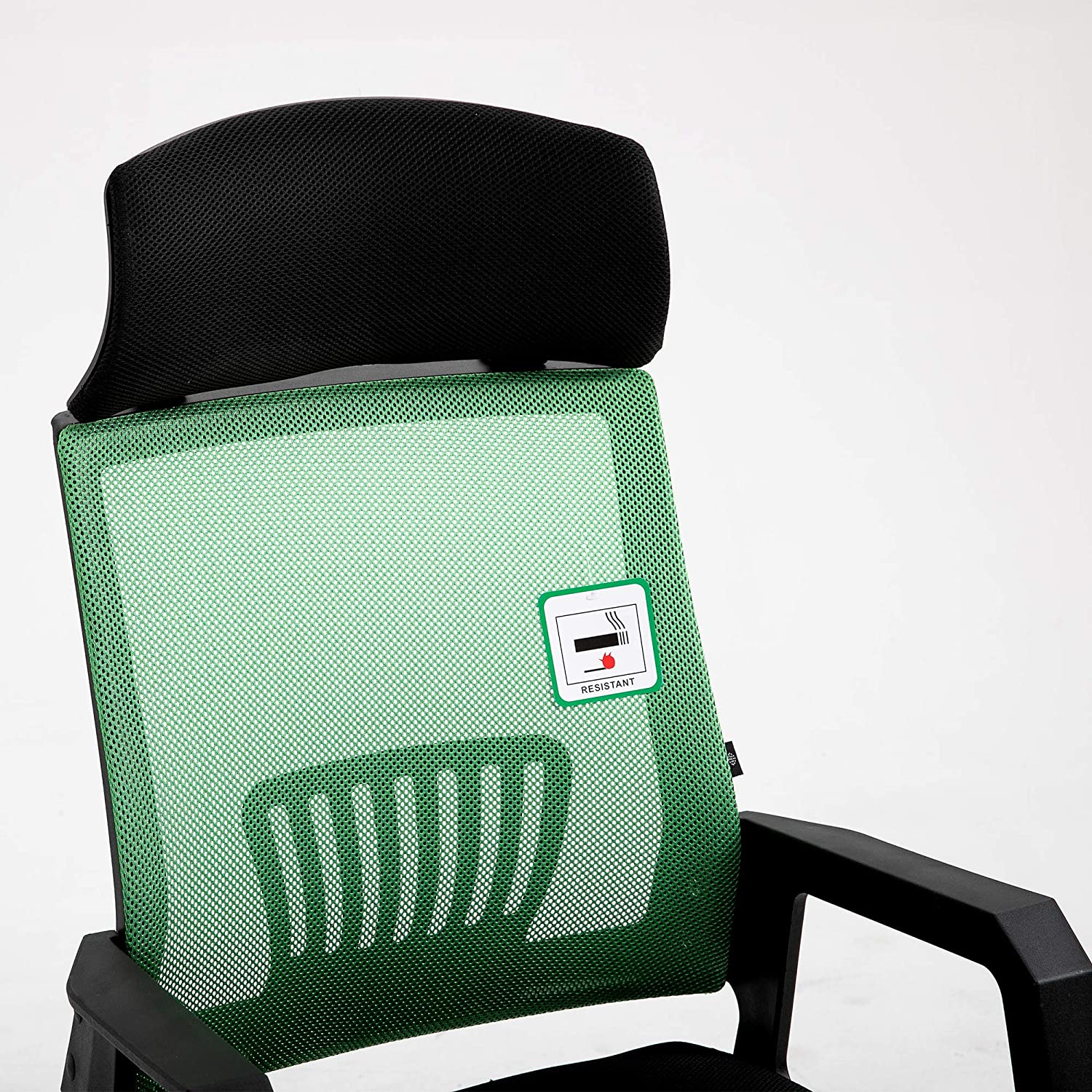 Beni Mesh Office Chair with Headrest in Green - Image 6