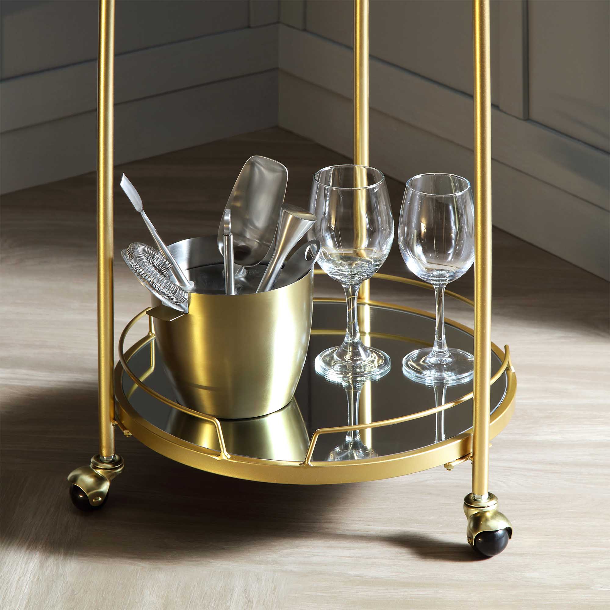 Berkeley Gold Effect Drink Trolley - Image 3