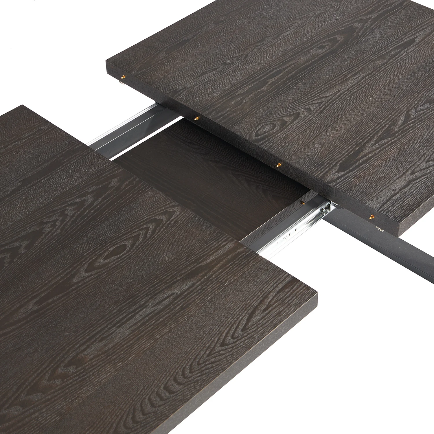 BERN 6-8 Seater Dark Oak Extending Dining Table with Metal Legs - Image 13