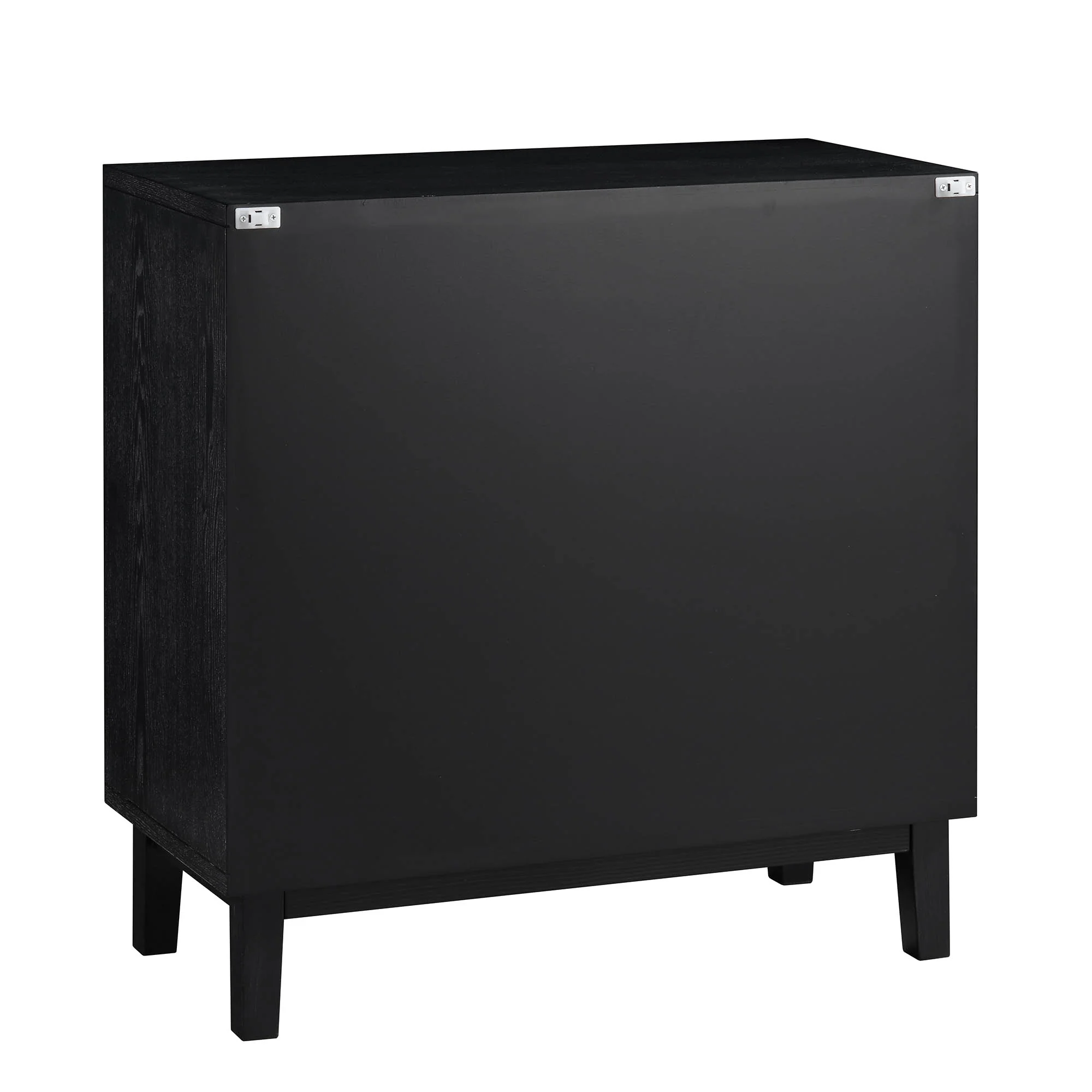 Bianca Chip Carved 1 Door 3 Drawer Small Sideboard, Antique Bronze & Black - Image 9