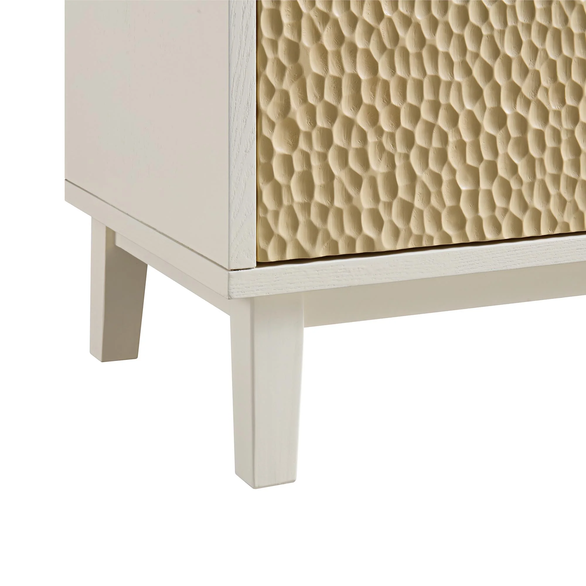 Bianca Chip Carved 2-Door 3-Drawer Sideboard, Sand Beige & Ivory - Image 14