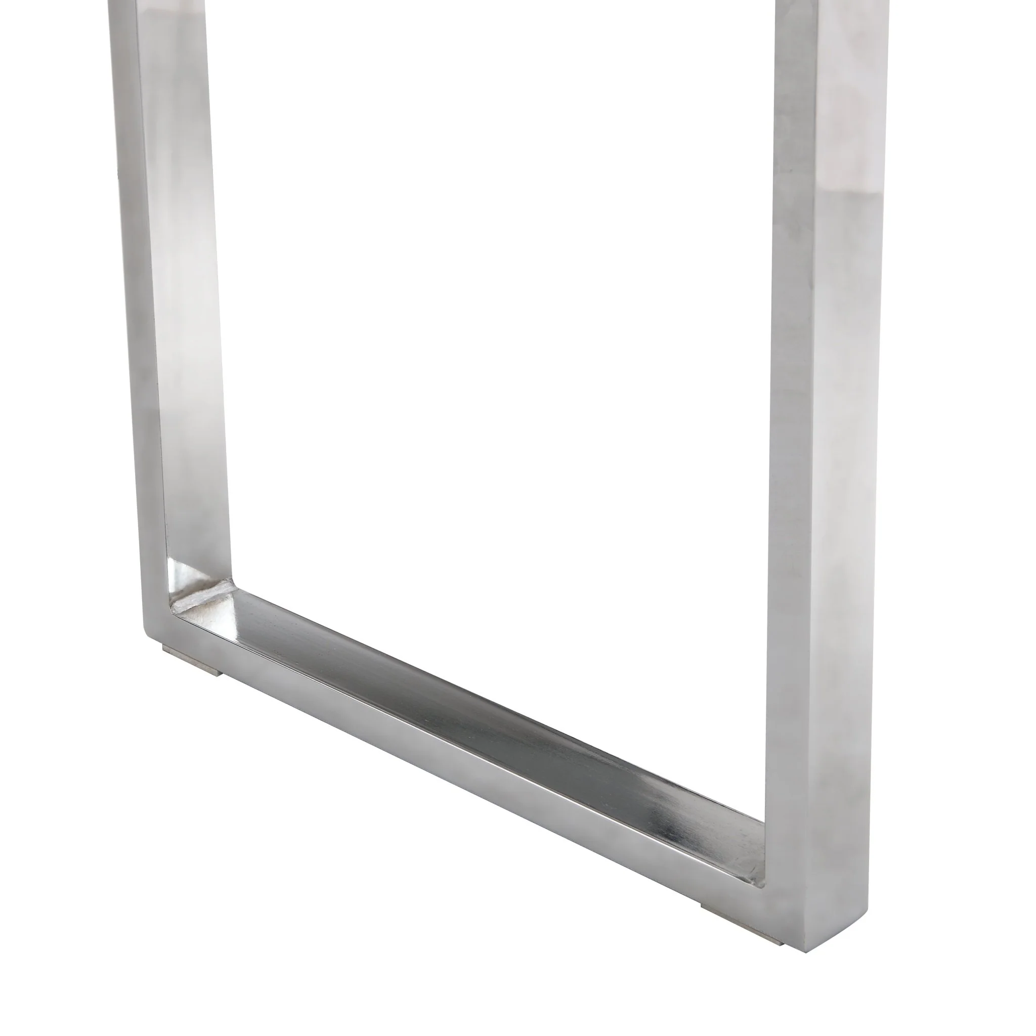 BIASCA High Gloss Marble Effect 120cm Console Table with Silver Chrome Legs - Image 7