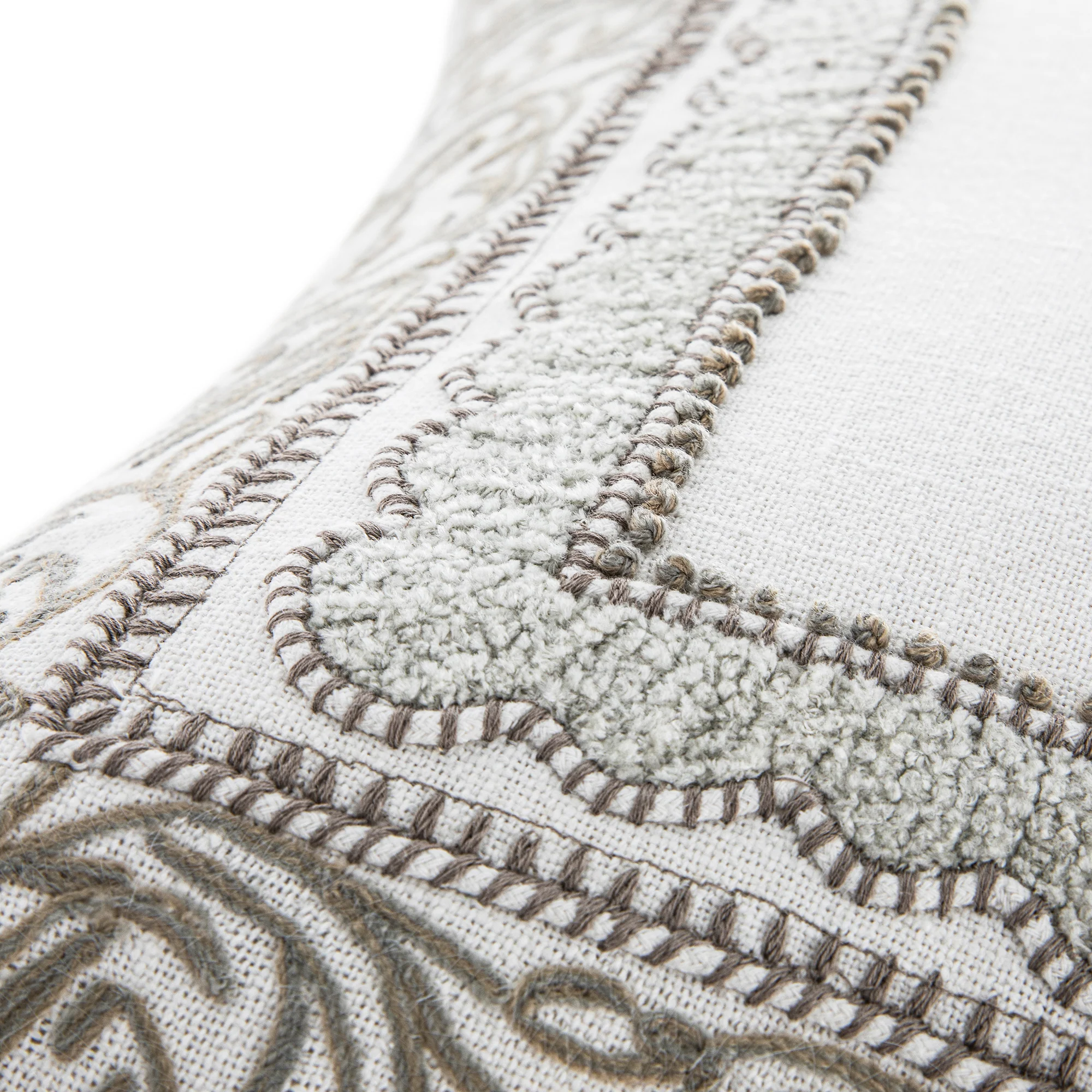 Bloomsbury Frame Chenille Embroidered Cotton Cushion - Image 4