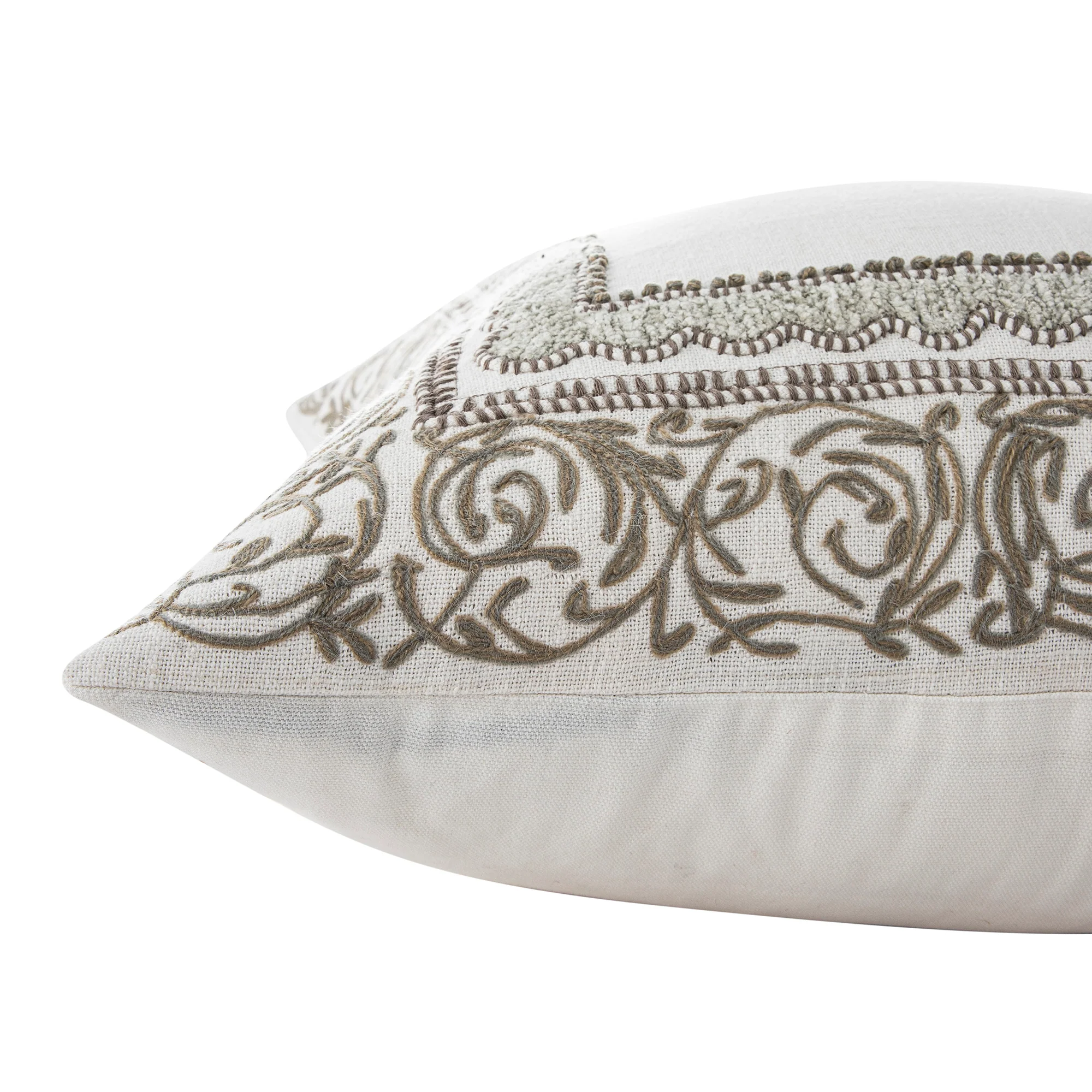 Bloomsbury Frame Chenille Embroidered Cotton Cushion - Image 5