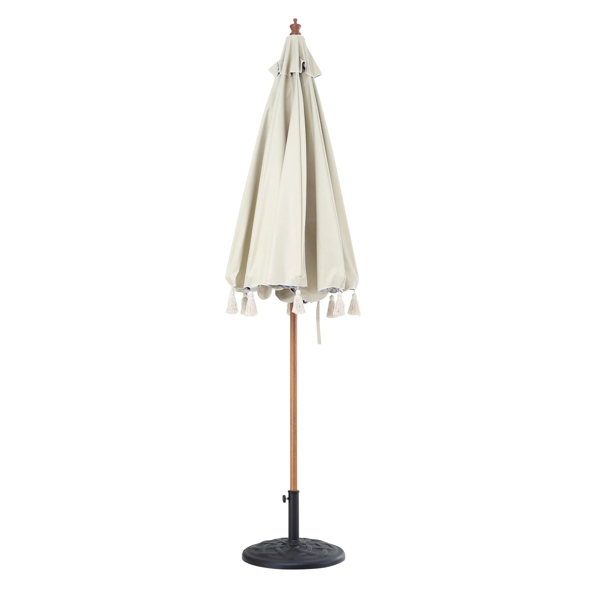 Blue Flower 2.6M Octagonal Tassel Parasol with Aluminium Tilt - Image 4