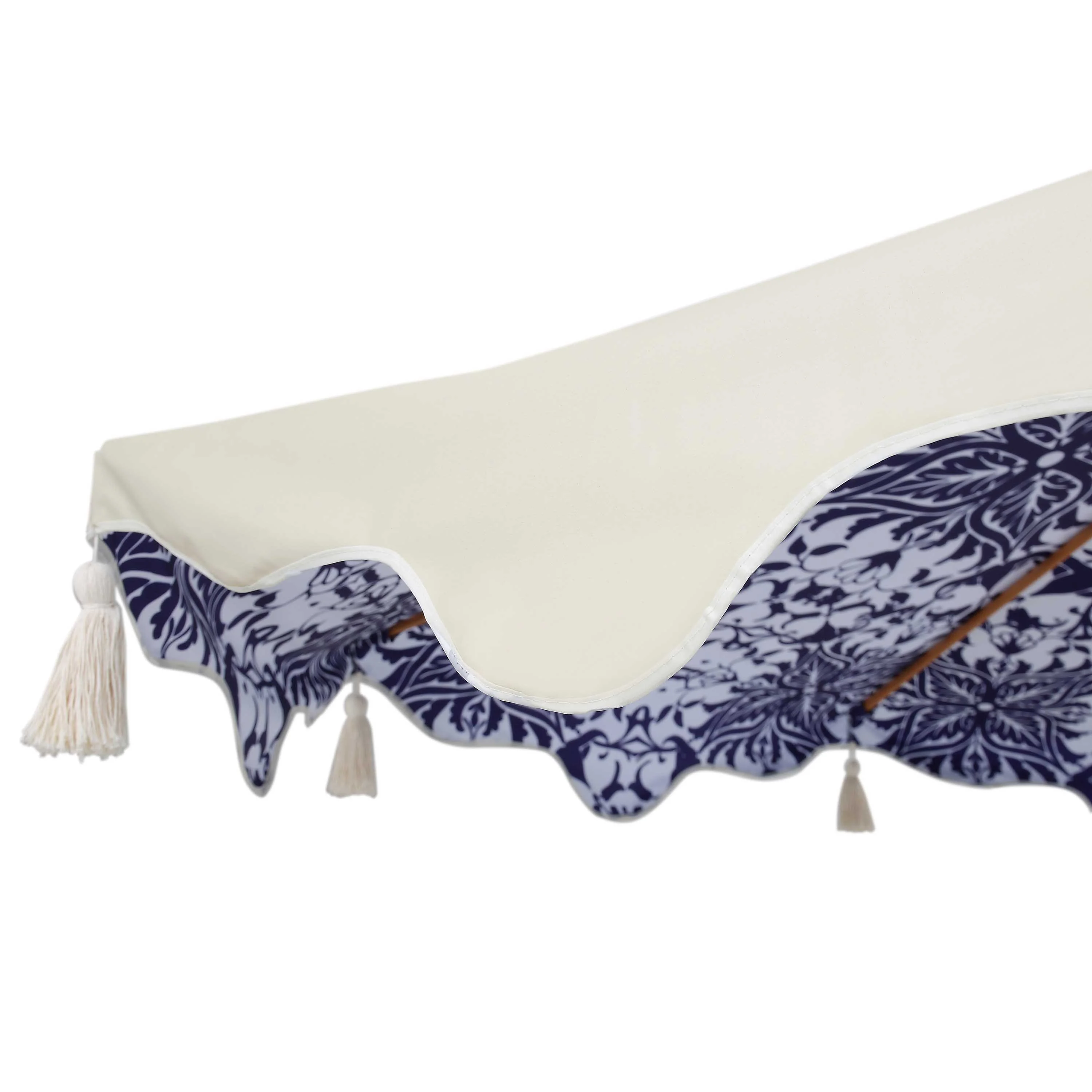 Blue Flower 2.6M Octagonal Tassel Parasol with Aluminium Tilt - Image 7