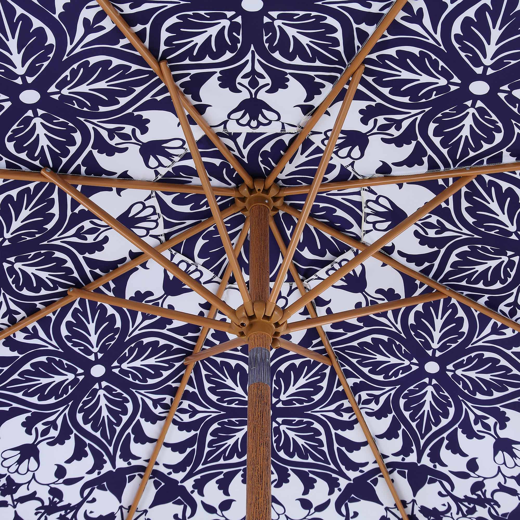 Blue Flower 2.6M Octagonal Tassel Parasol with Aluminium Tilt - Image 9