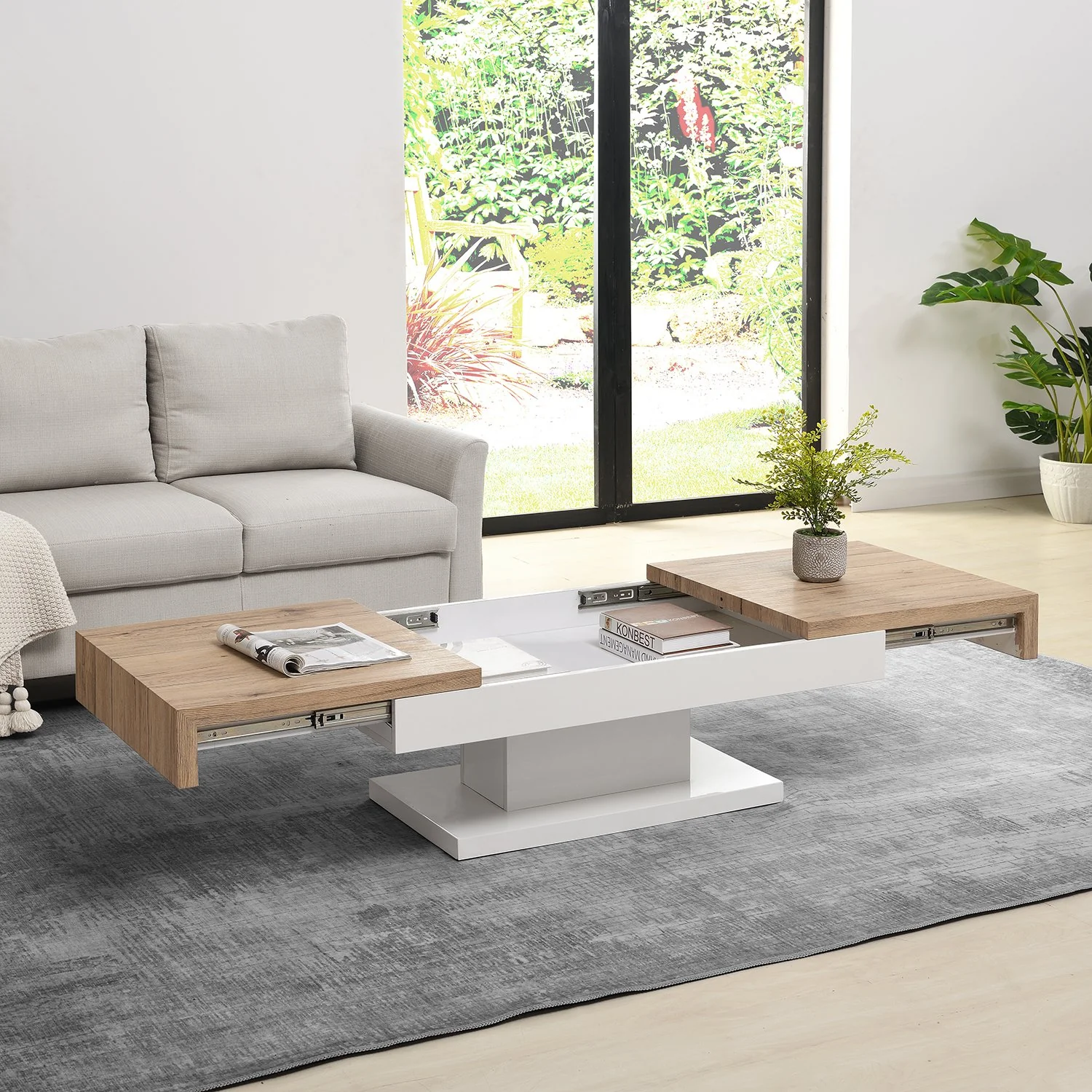 Blythe Two Block Sliding Storage Coffee Table - Image 2