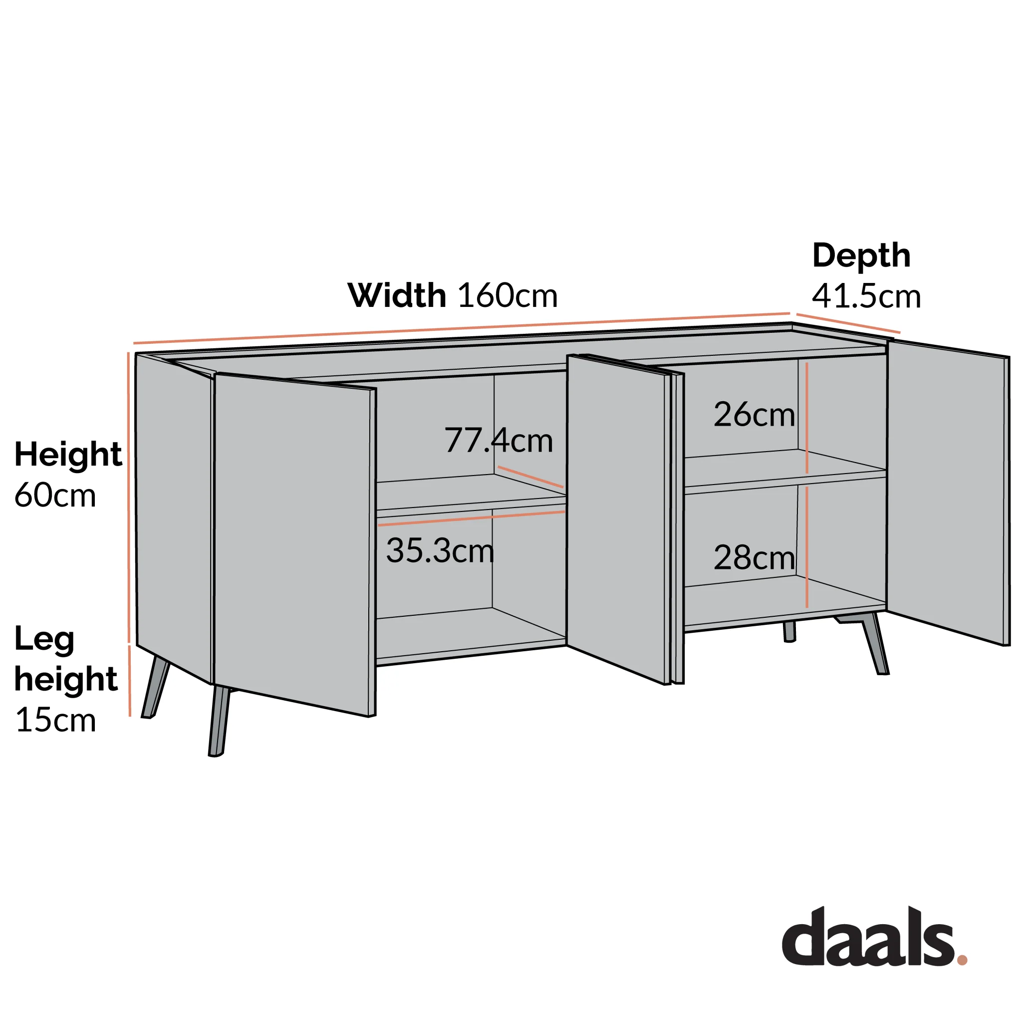 Bohdi Oak 160cm Wide Sideboard - Image 5