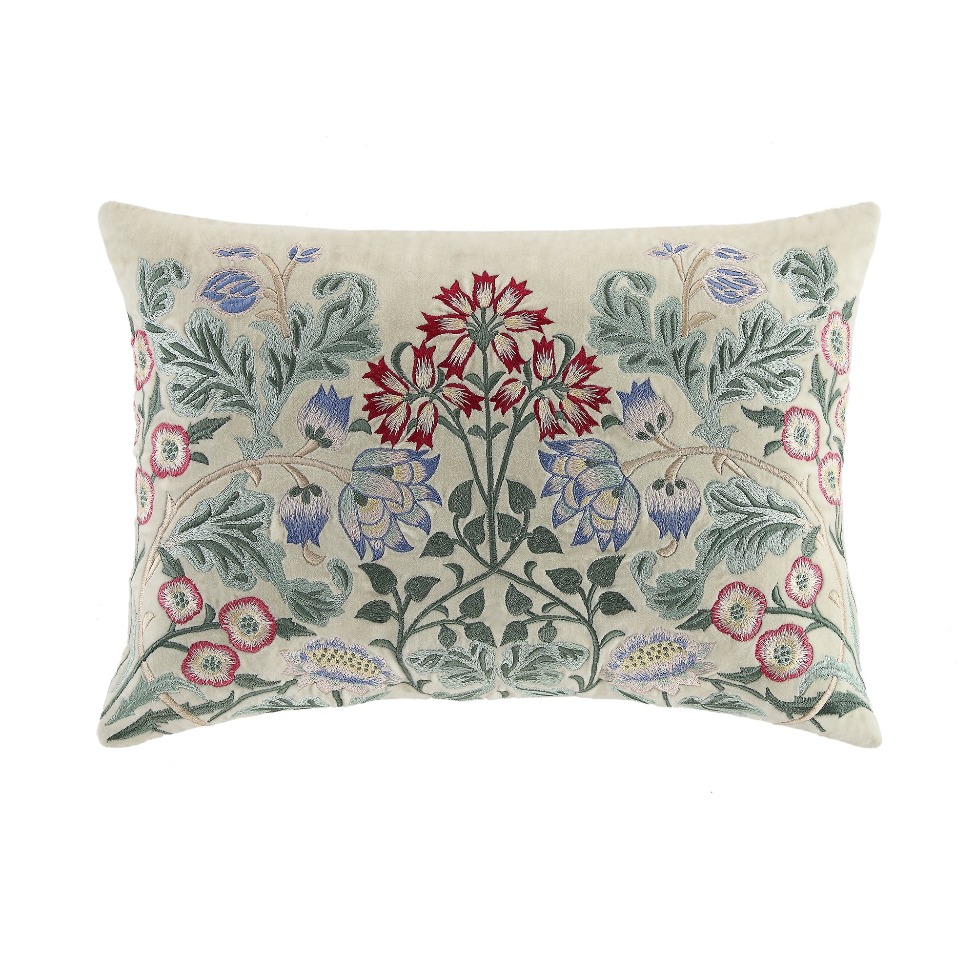Botanica Collection Pearl Velvet Hand Embroidered Cushion - Image 3