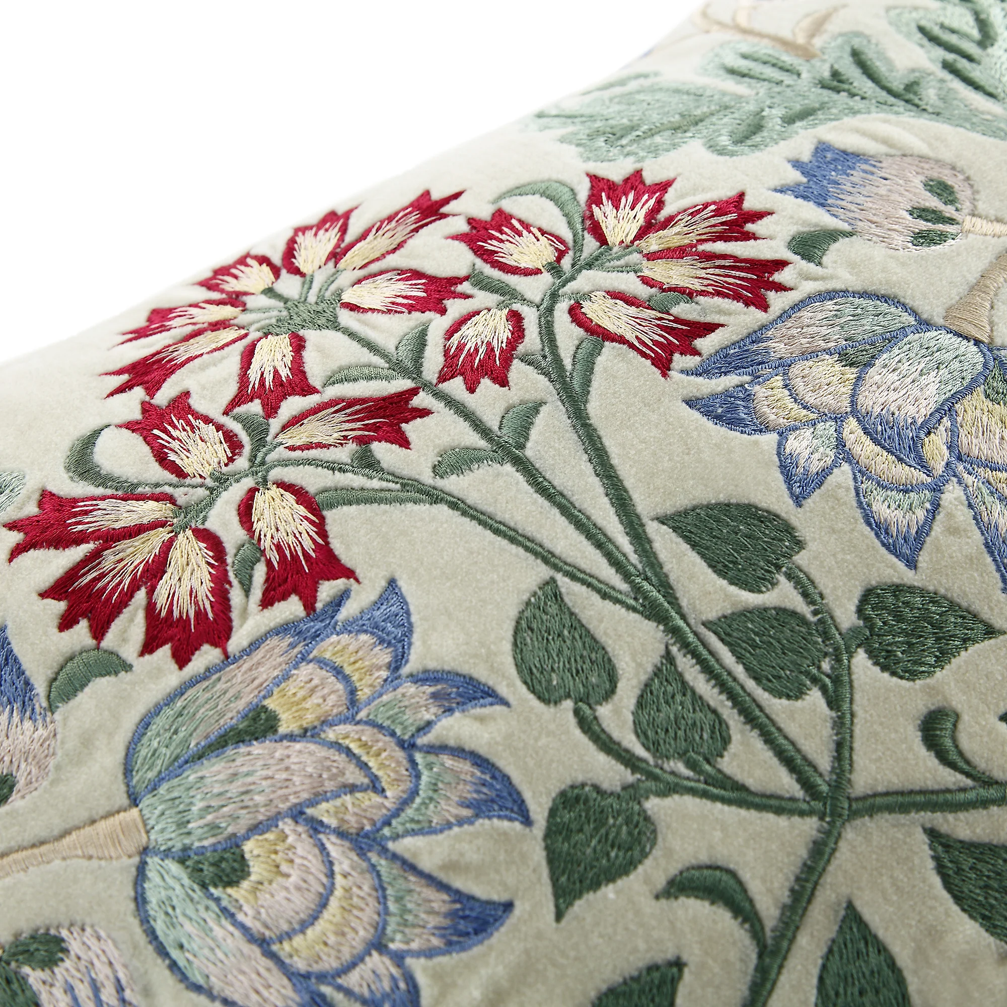 Botanica Collection Pearl Velvet Hand Embroidered Cushion - Image 5