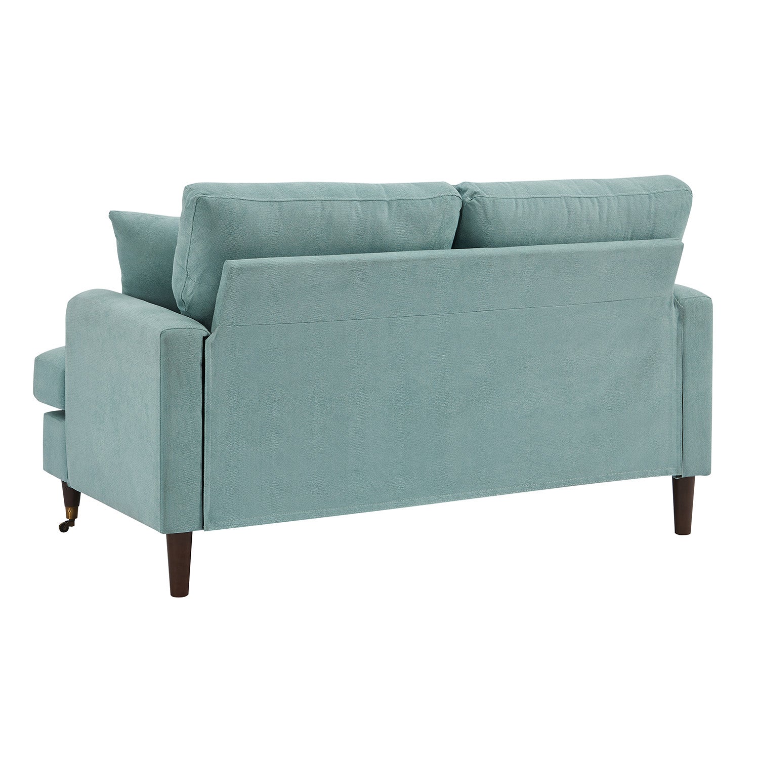 Brigette 2-Seater Mint Soft Brushed Sofa with Antique Brass Castor Legs - Image 7
