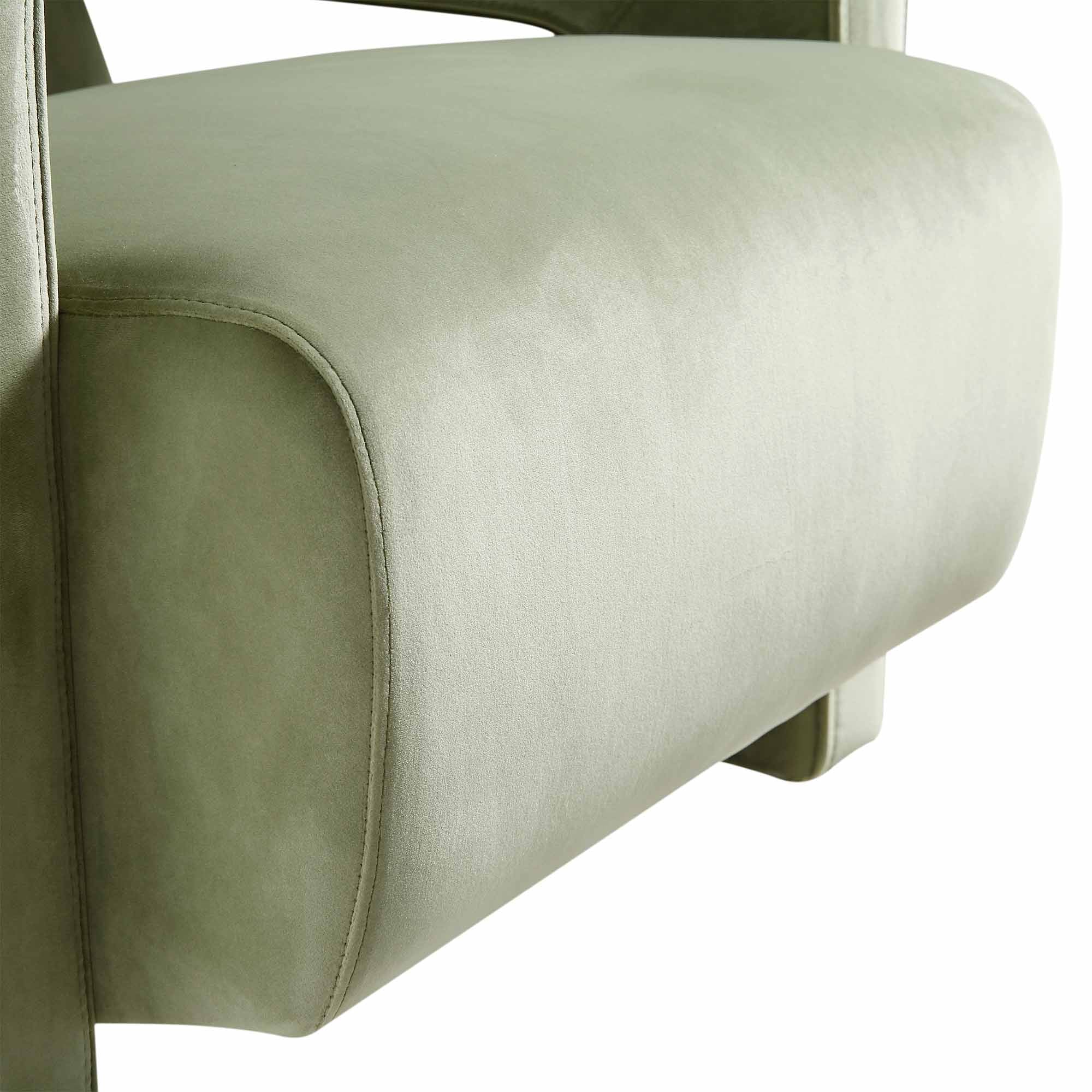 Brompton Sculptural Armchair, Lichen Velvet - Image 12