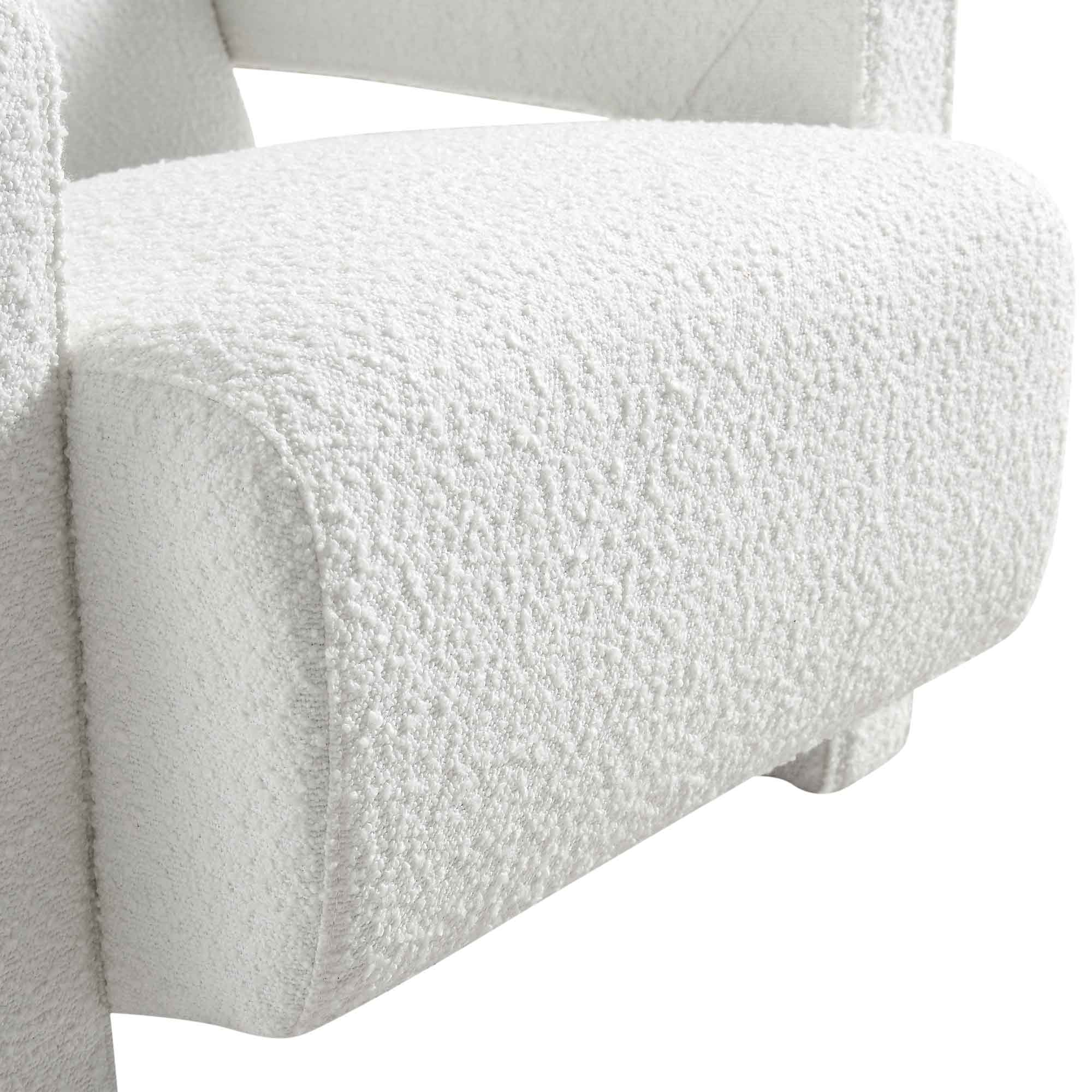 Brompton Sculptural Armchair, White Boucle - Image 11