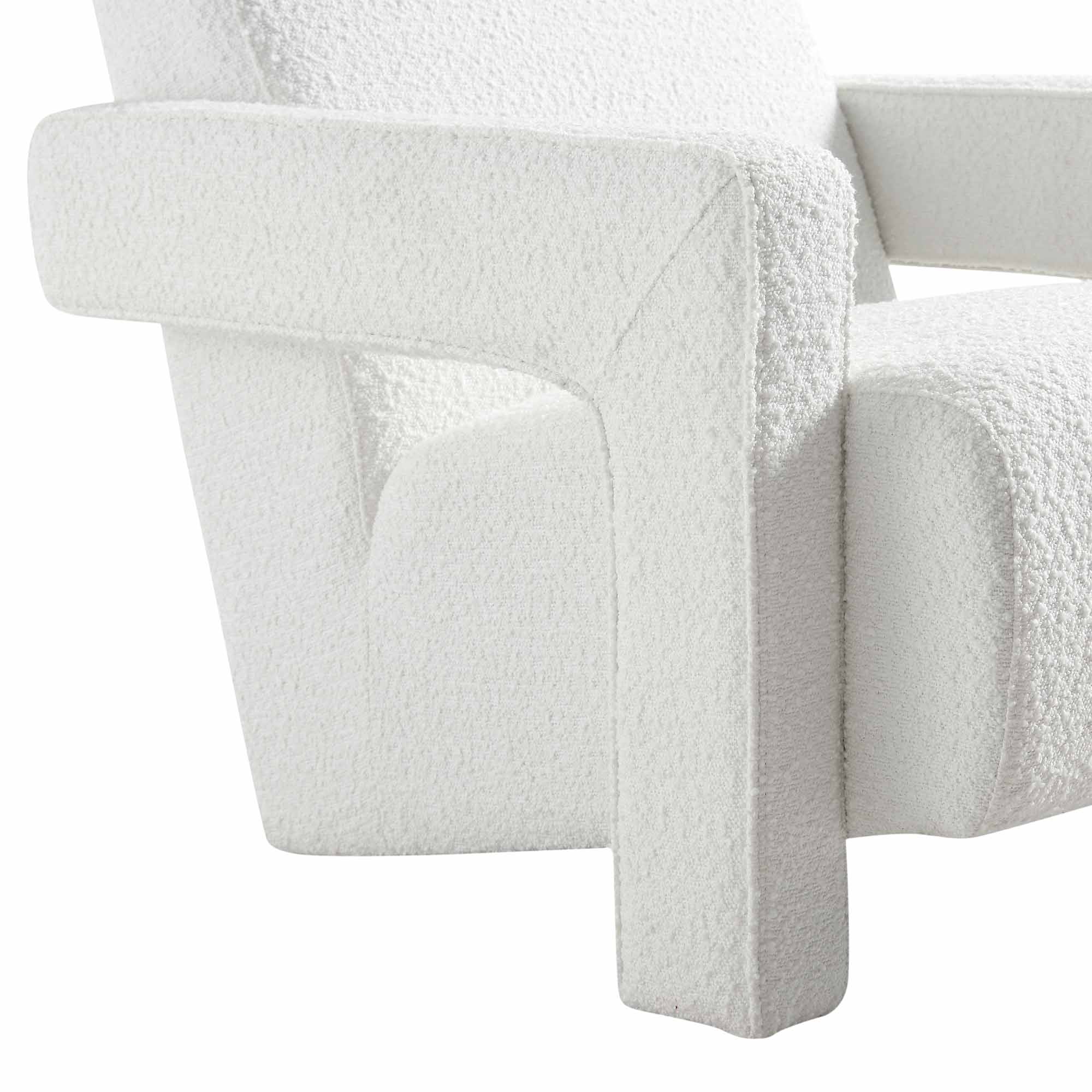 Brompton Sculptural Armchair, White Boucle - Image 9