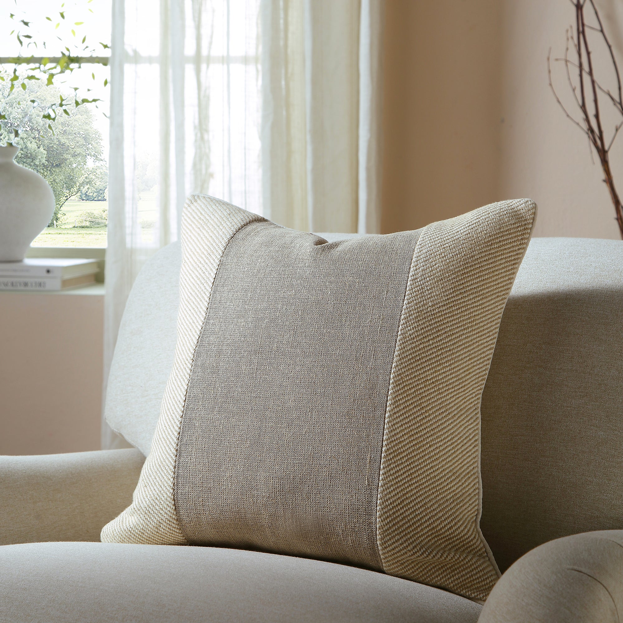 Bronte Collection Cotton Patchwork Cushion - Image 2
