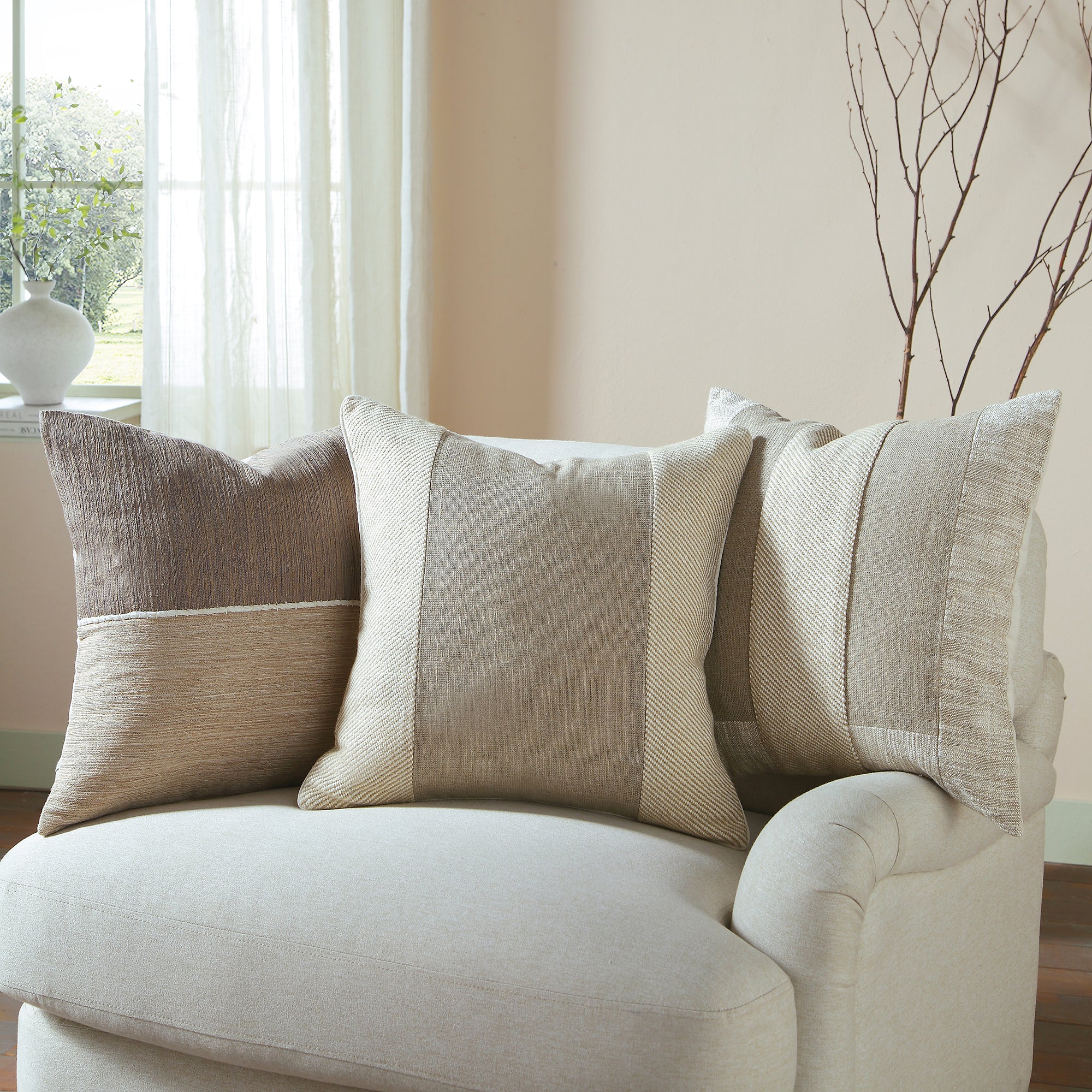 Bronte Collection Cotton Patchwork Cushion - Image 3