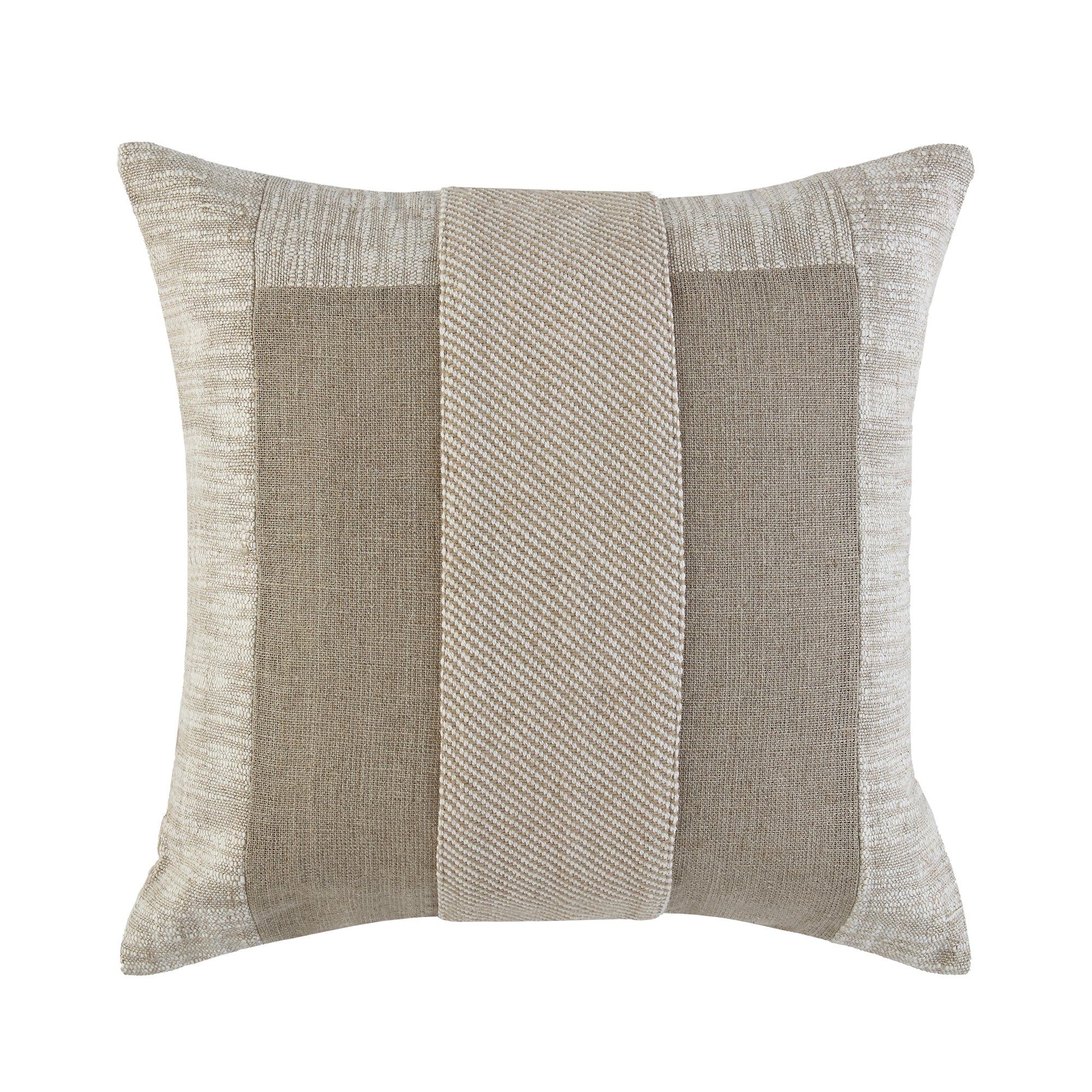 Bronte Collection Silk Slub Patchwork Cushion - Image 3