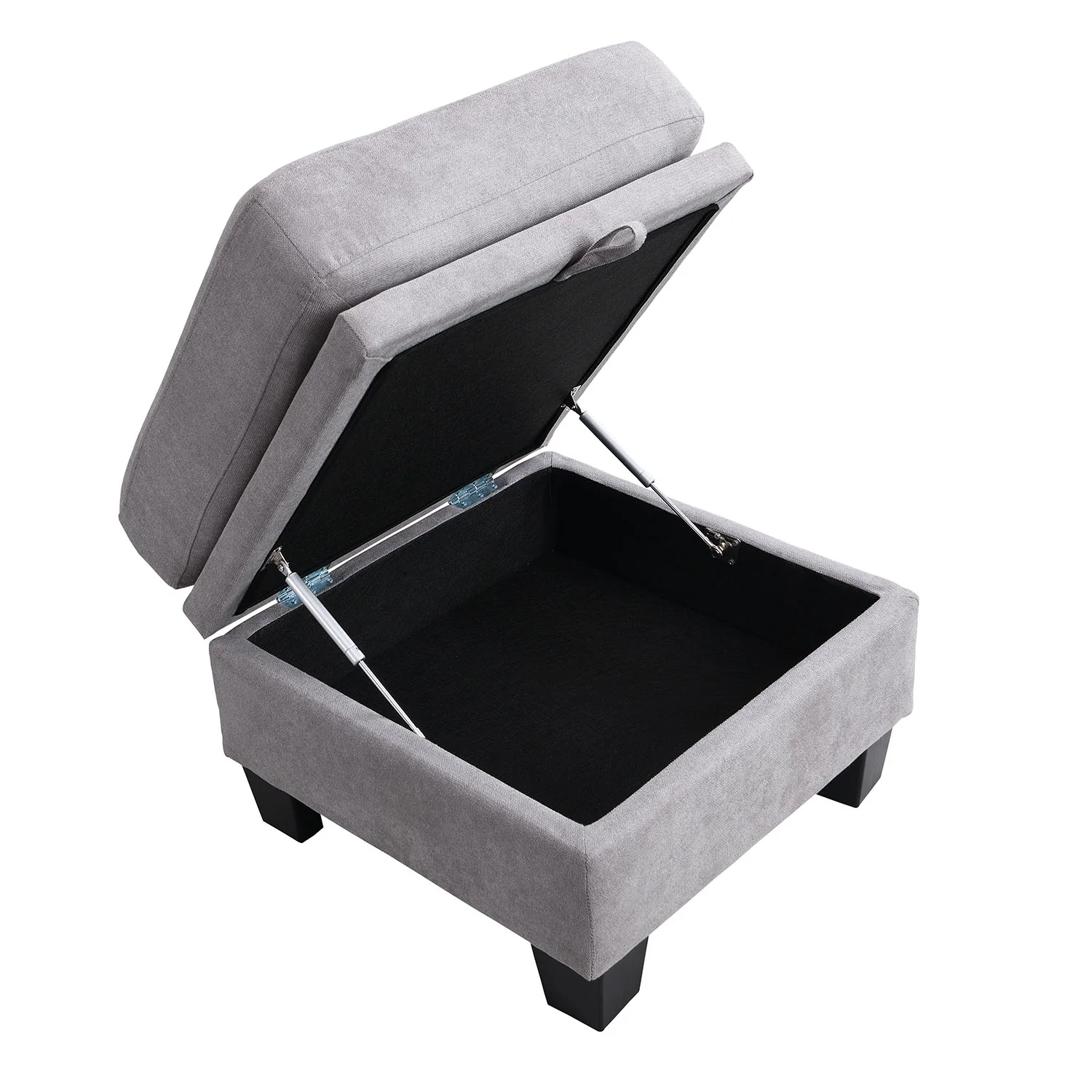 Brunswick Large 4-Seater Storage Chaise Sofa in Light Grey - Image 13