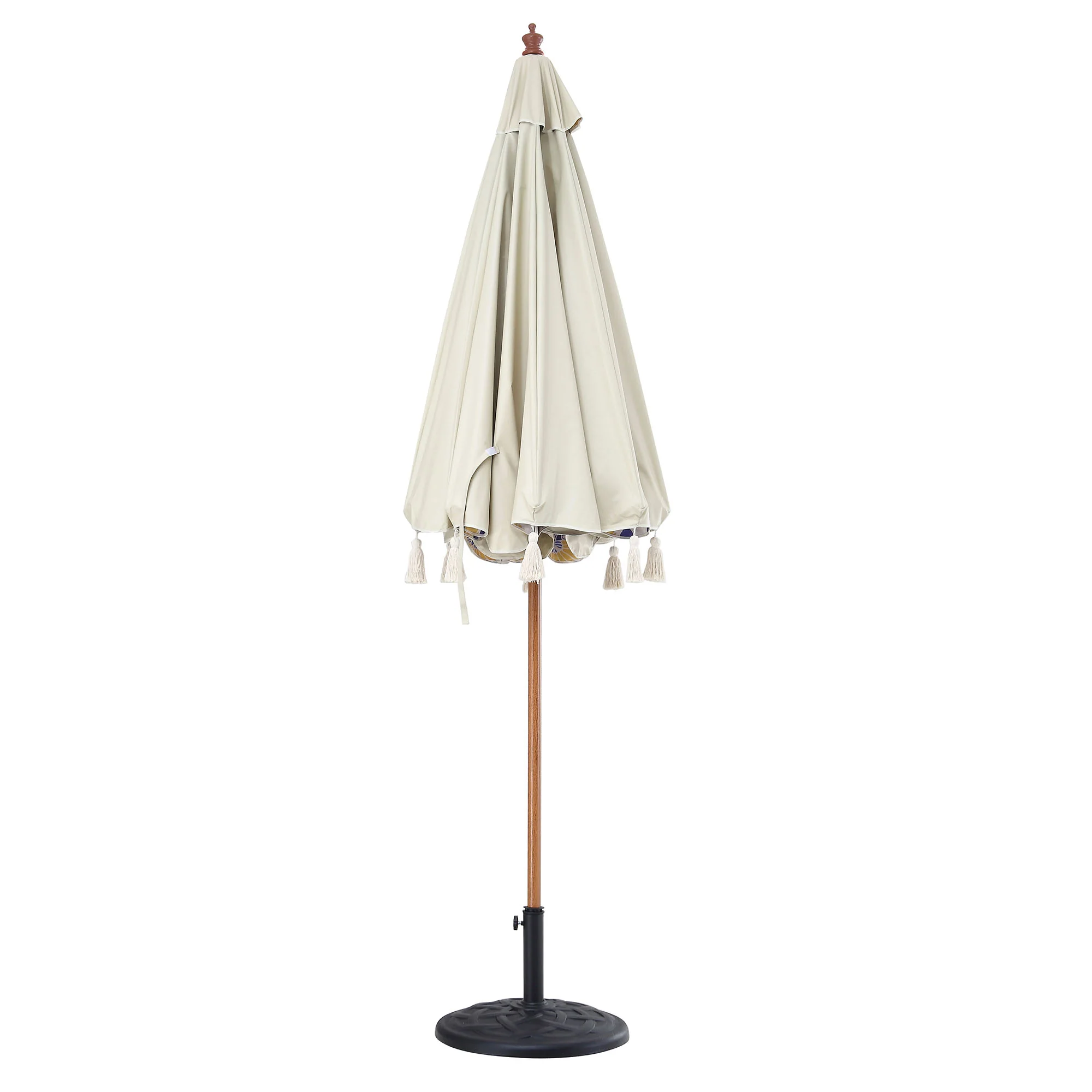 Butterfly & Flower 2.6M Octagonal Tassel Parasol with Aluminium Tilt - Image 7